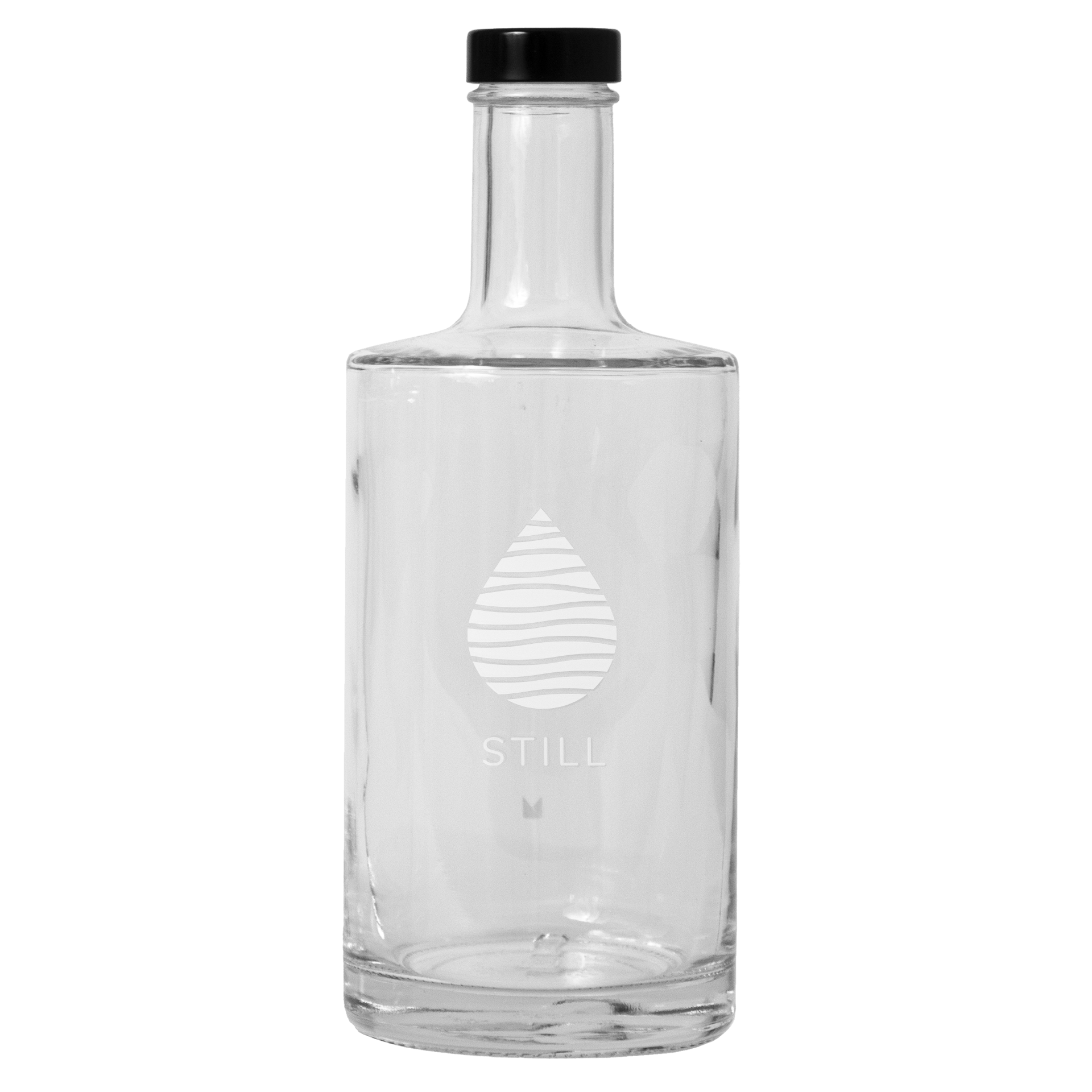 Wasserflasche VIDA 'Still Water' 70 cl. Klarglas inklusive Schraubverschluss schwarz   