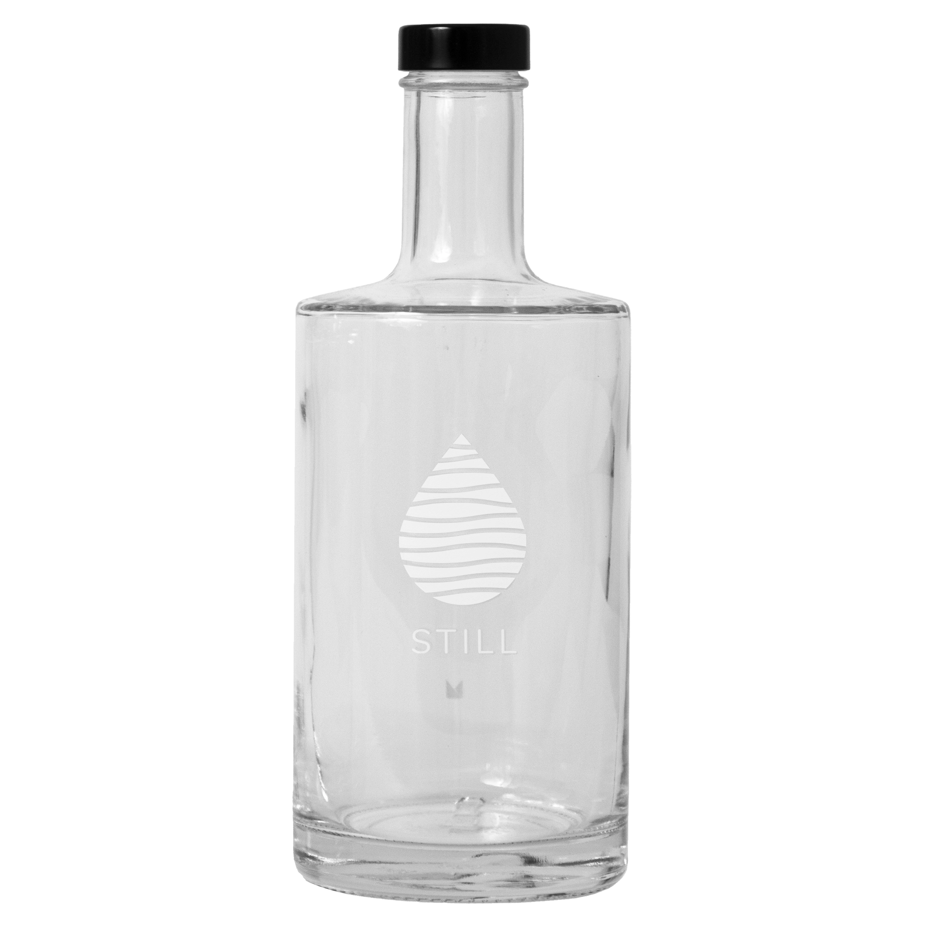 Wasserflasche VIDA 'Still Water' 70 cl. Klarglas inklusive Schraubverschluss schwarz  