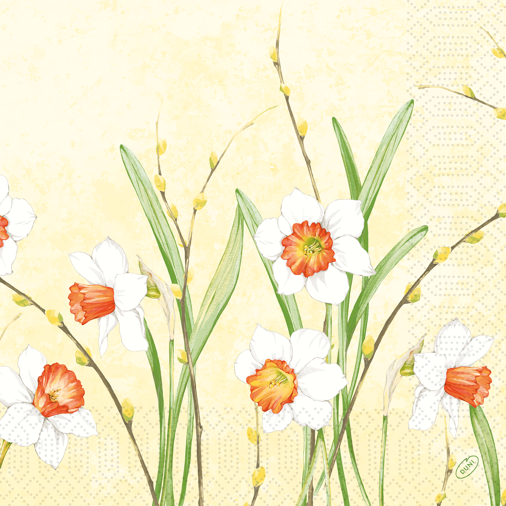 Serviette | Daffodil Joy Zellstoff 3lg. 40x40 cm