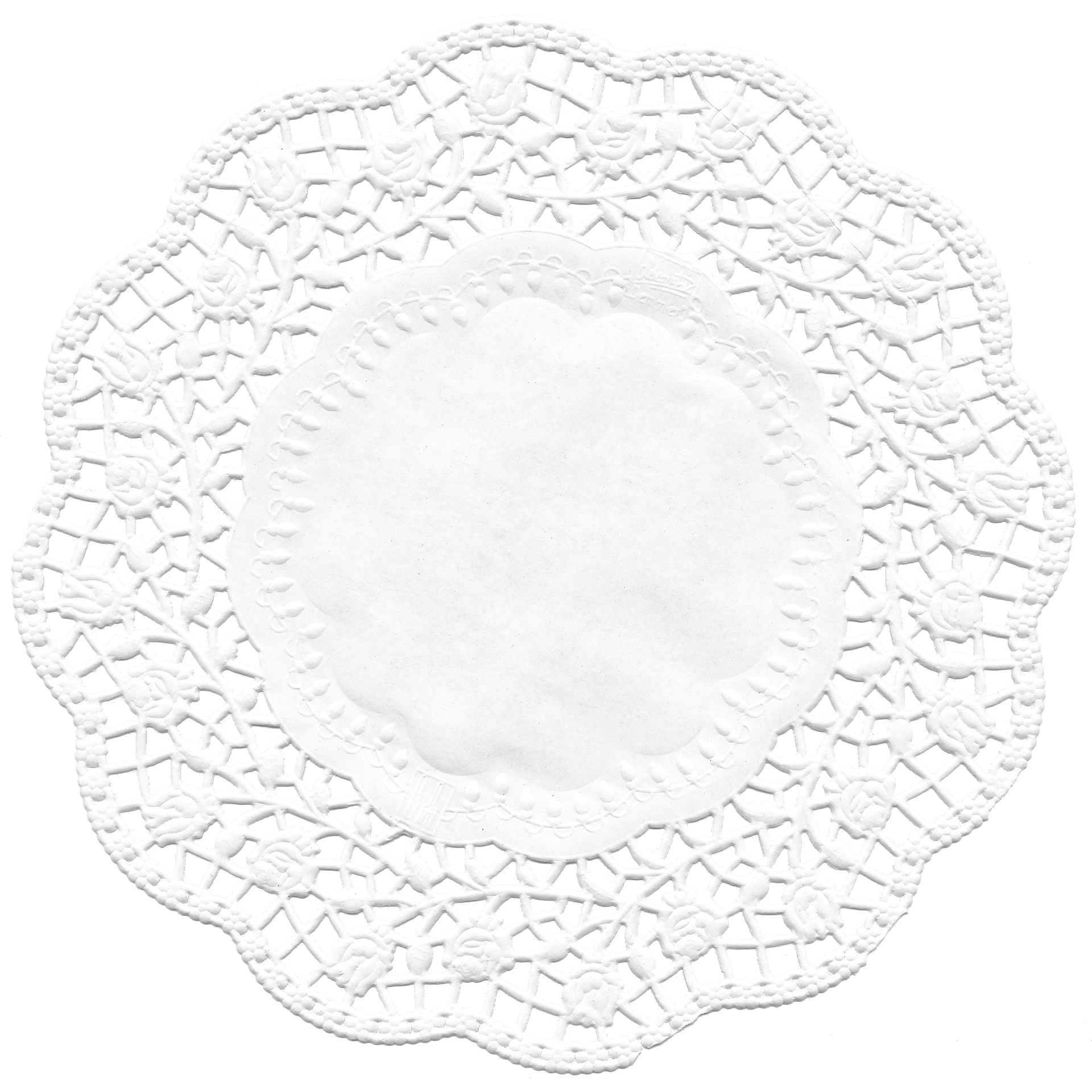 Tortenspitzen | Dekor Rose Ø 38 cm | rund Papier | weiß 