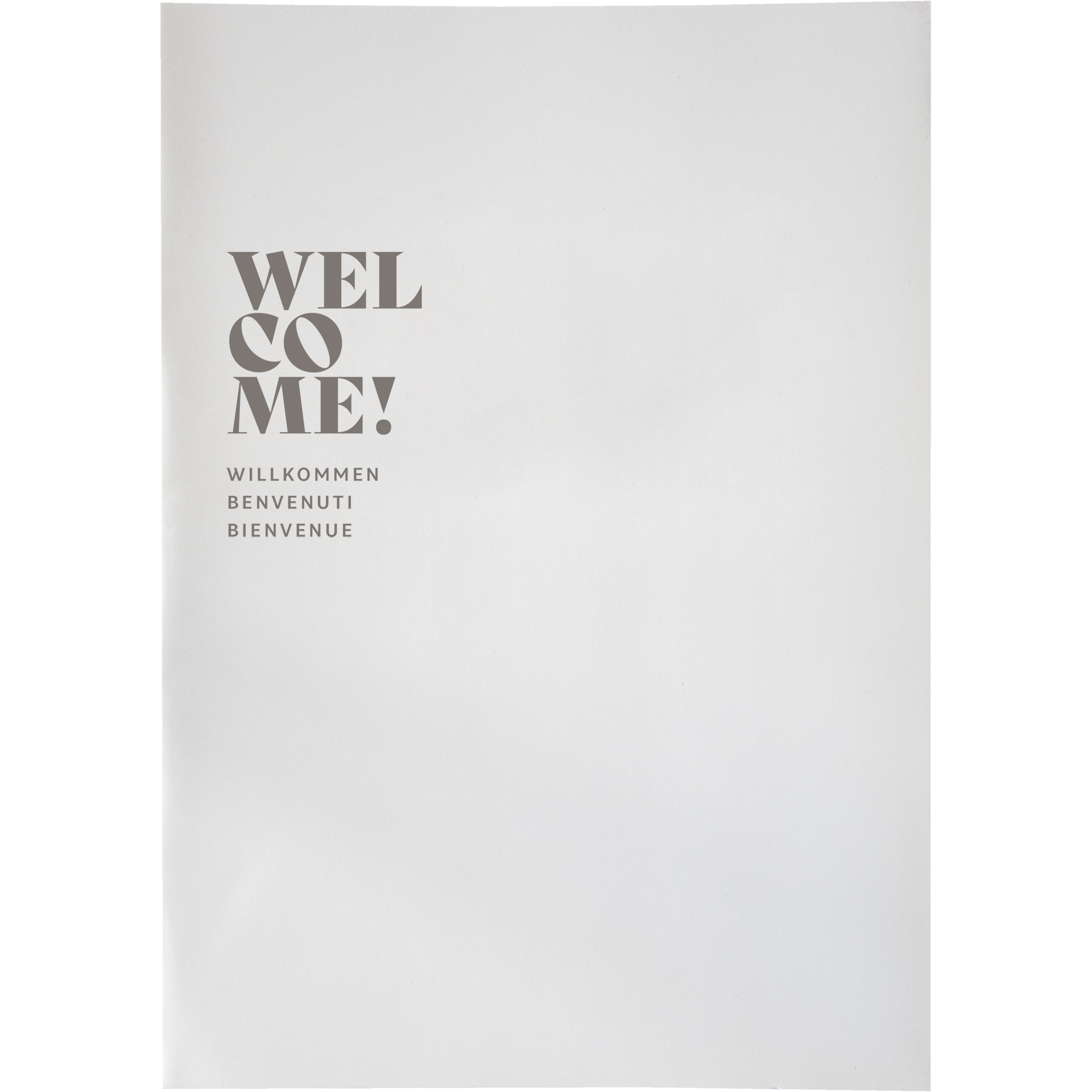 Hotelschreibmappe | Welcome New Karton 300 g/m² | weiß matt 22x30,5 cm 