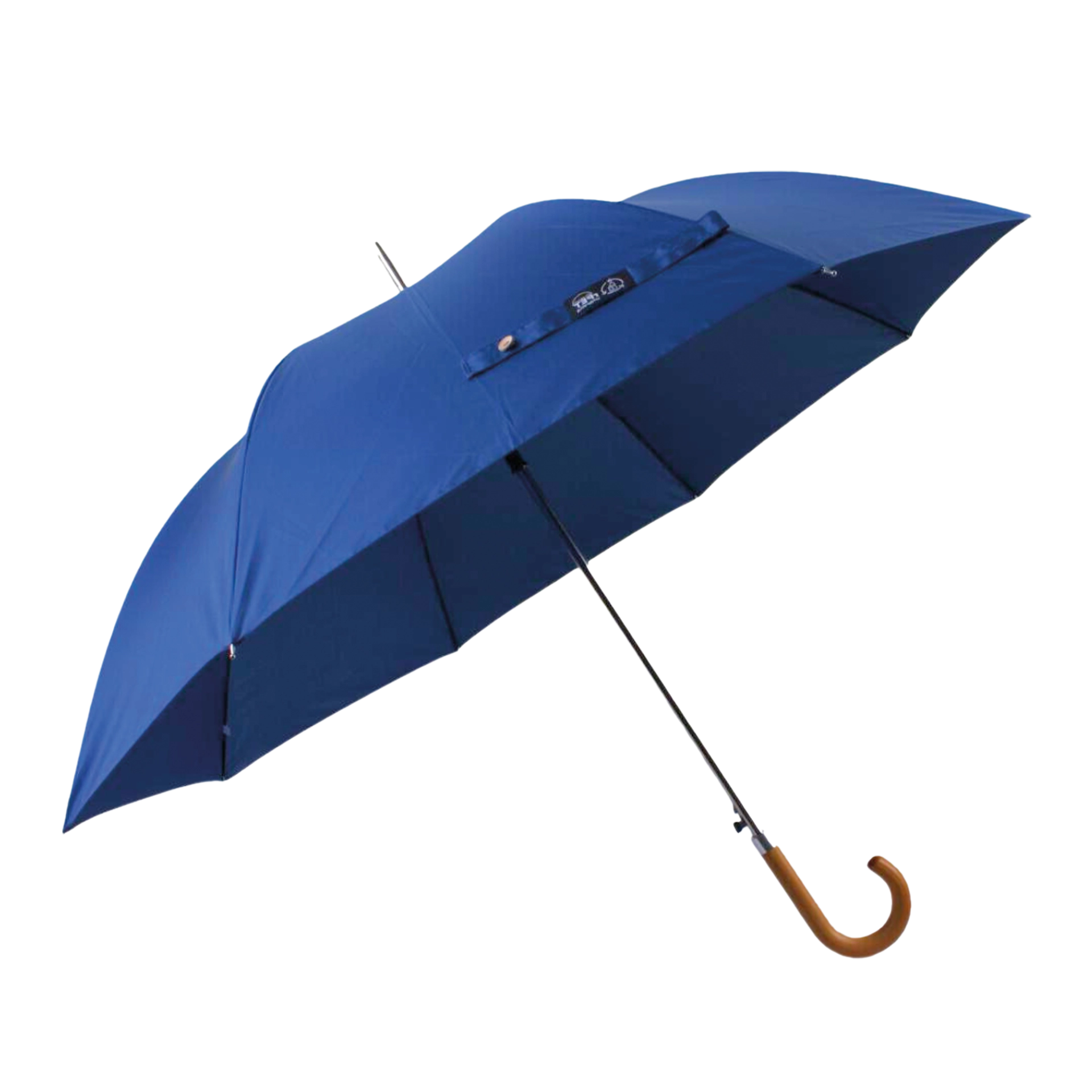 Regenschirm 612R Ø 120 cm Navy blau automatische Öffnung (Metallstock, Rundhakengriff Holz)