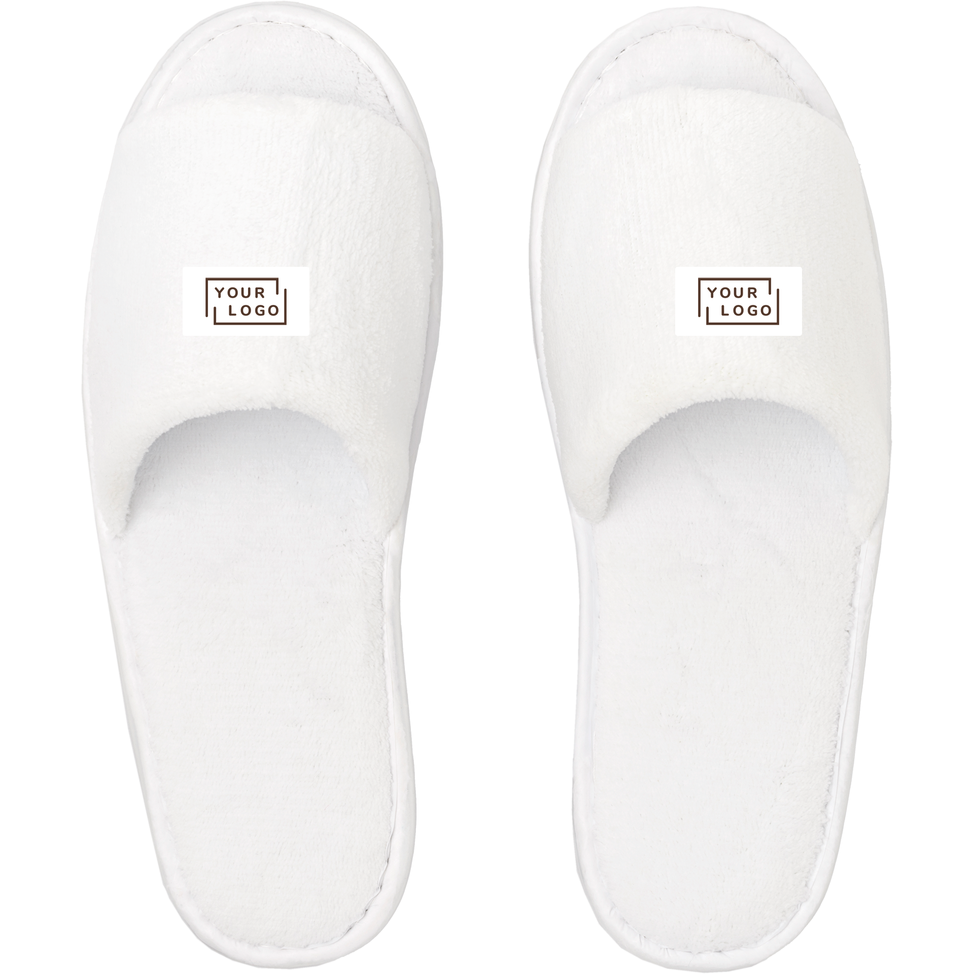Hotel Slipper | P-Stockholm Langhaar | weiß | offen Noppensohle 4 mm