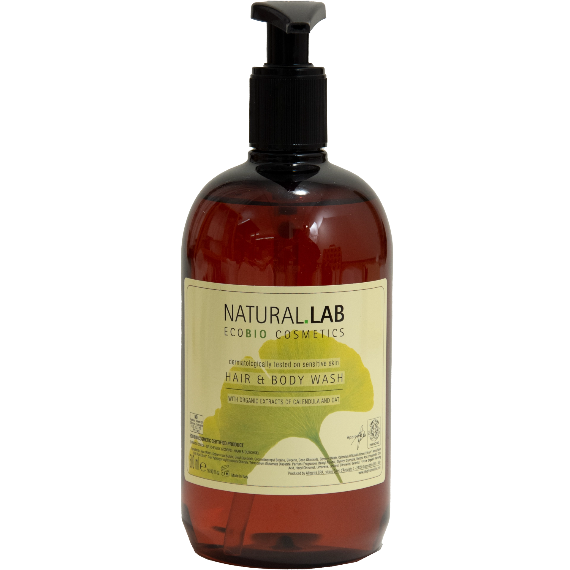 Flacon Bade-Duschgel Shampoo Natural Lab 500 ml.  