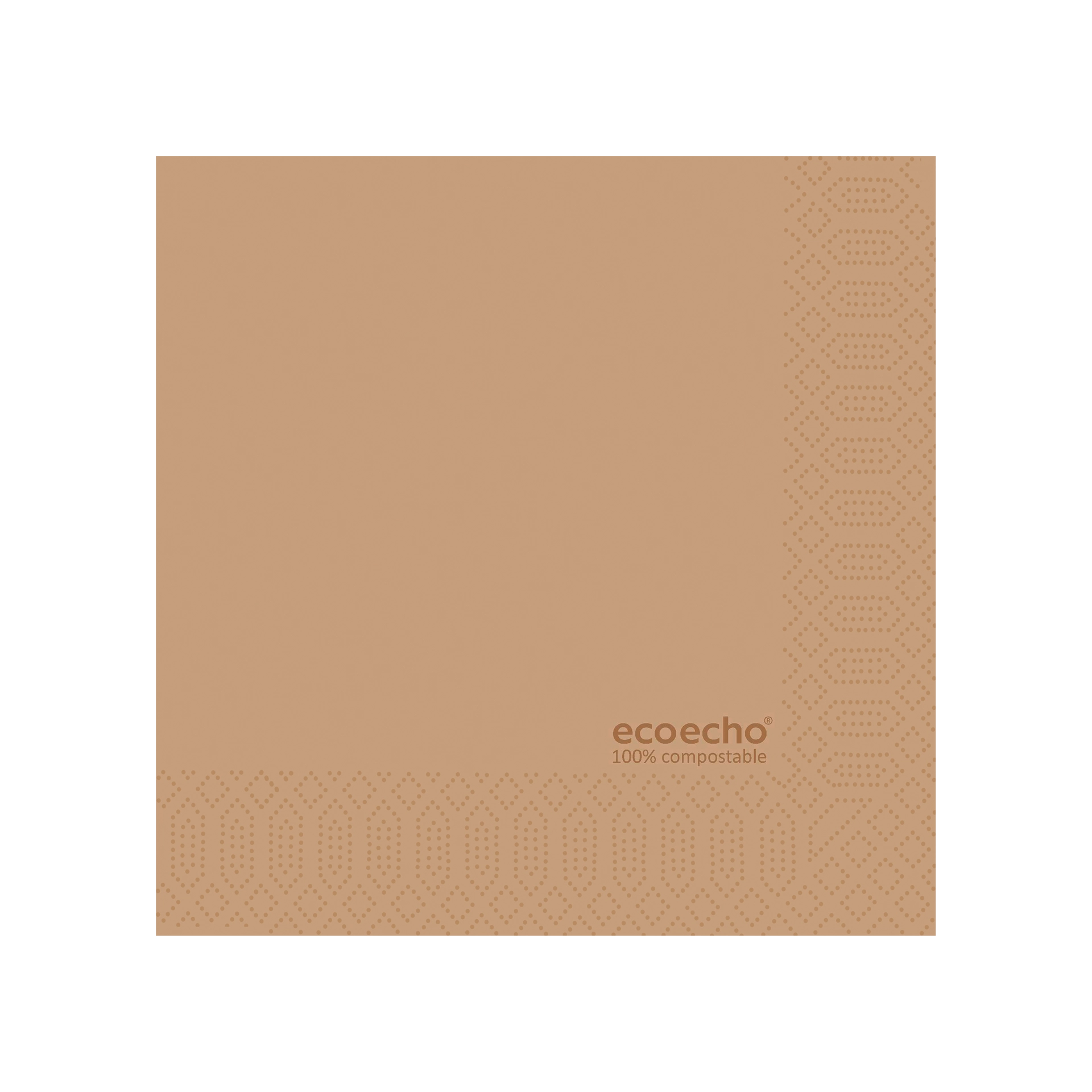 Serviette | ecoecho Zellstoff 2lg. | braun 24x24 cm   