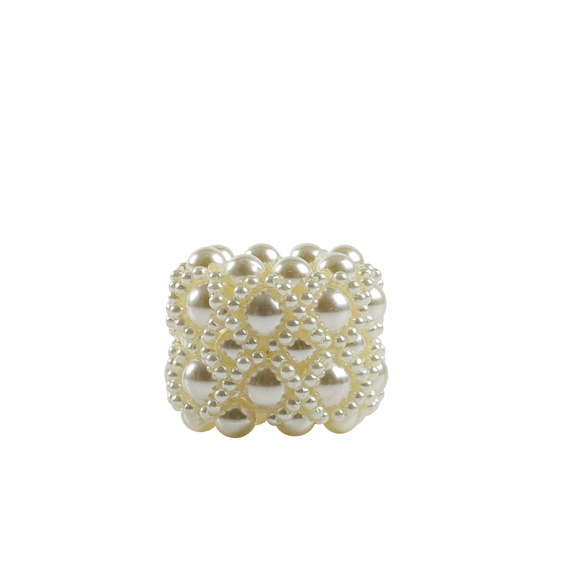 Kerzen- Serviettenmanschette mit Perlen und Gummizug Ø min. 2,2 - max. 6 cm  