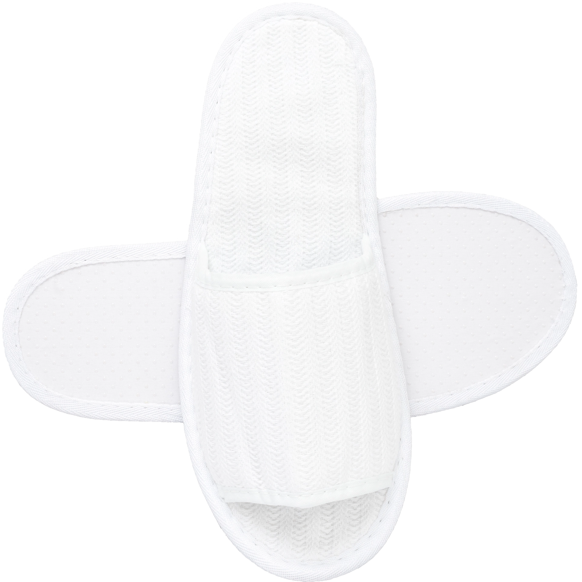 Hotel Slipper offen 100% Baumwolle Nature Piquet weiß 28,5 cm Noppensohle 5 mm (Papierschleife)