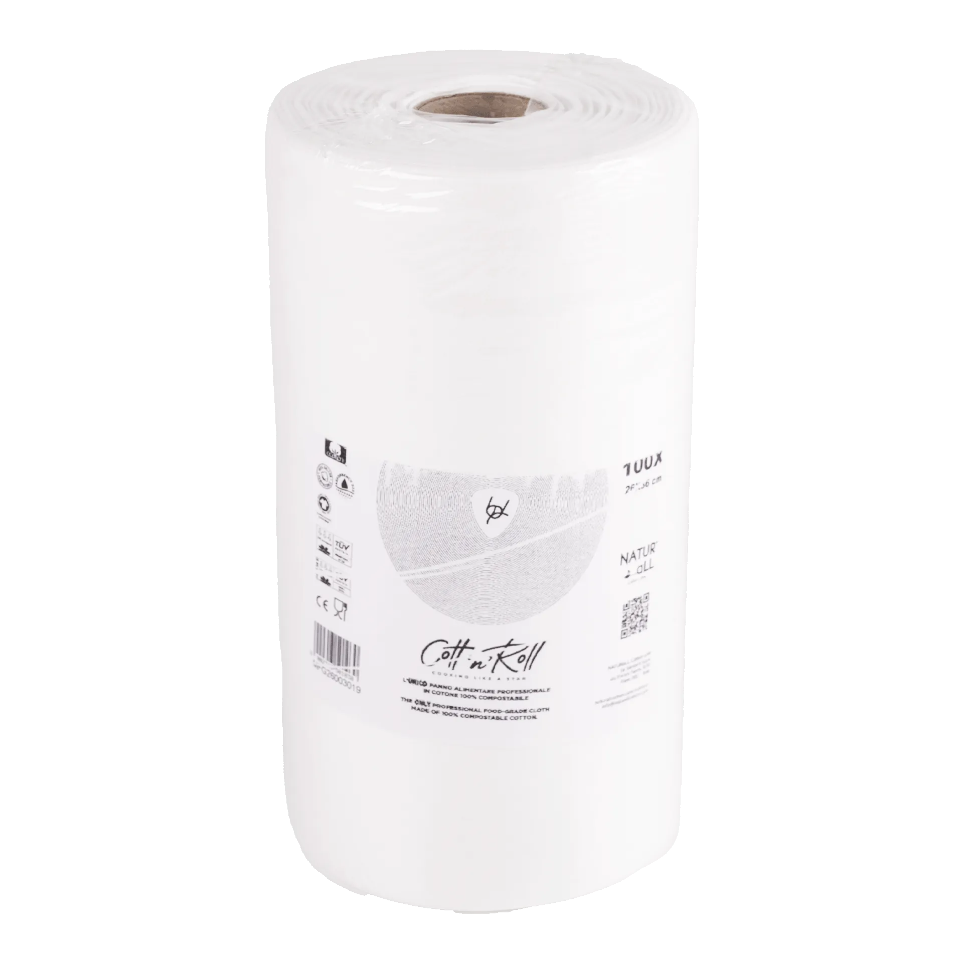 Passiertuch | Cotton Roll Baumwolle Bio kompostierbar 26x36 cm | auf Rolle zu 100 Abrisse