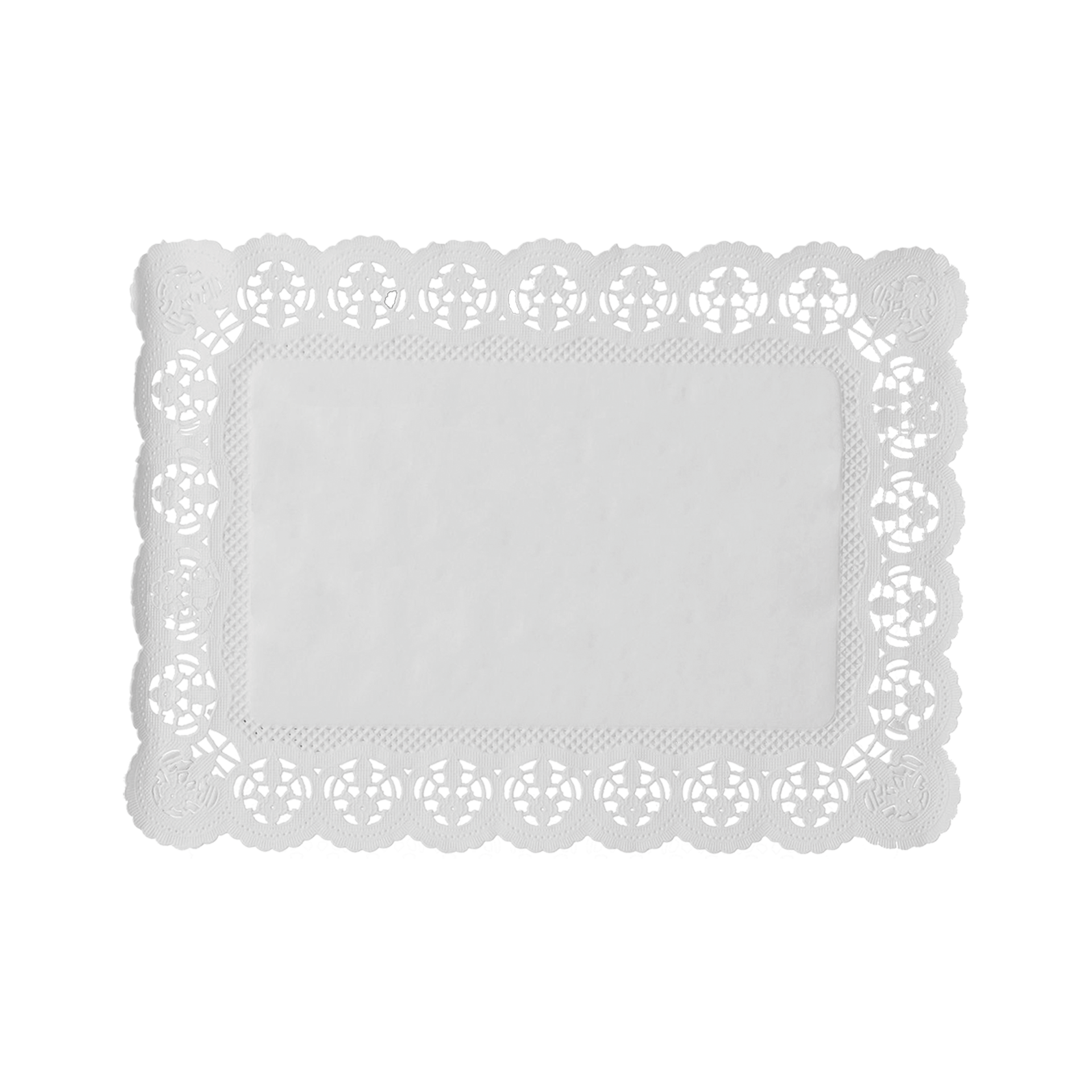 Tortenspitzen | Dekor Blüte 30x18 cm | rechteckig Papier | weiß