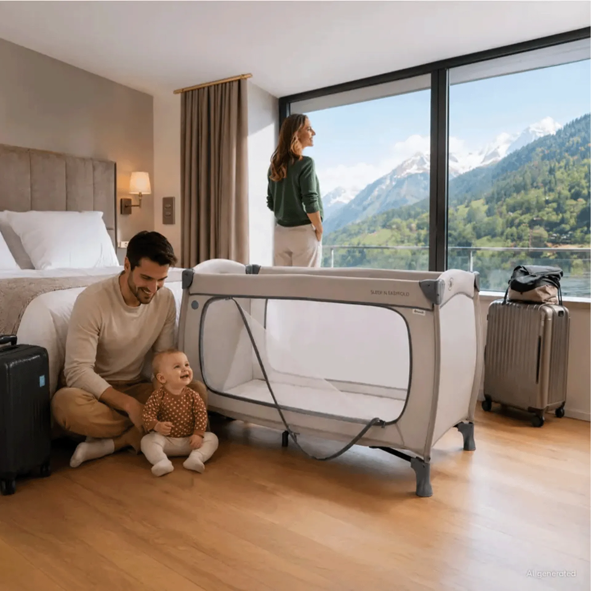Lettino da viaggio | Hauck grigio chiaro 125x69x h 82cm