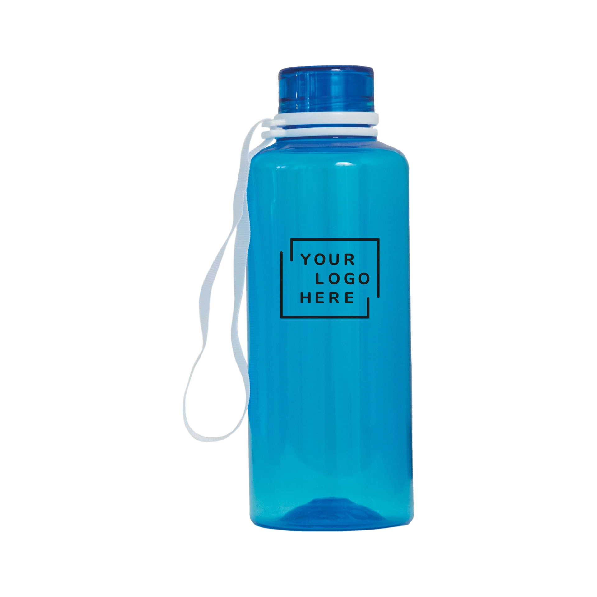 Trinkflasche | Sport Iknos Tritan | transparent, blau, Fumé 550 ml | Verschluss weiß