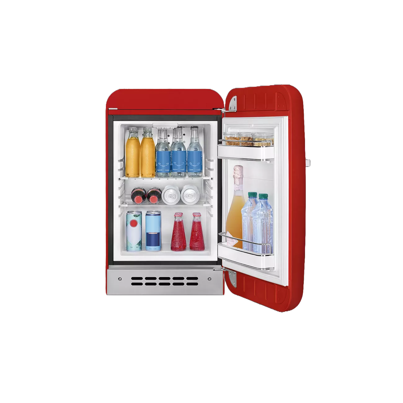 Minibar Retro | Smeg 50's Style rot | Griff rechts