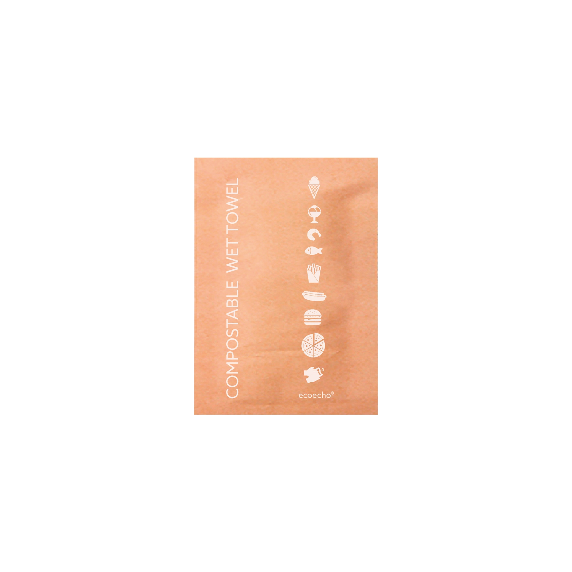 Bustina ecoecho avana 7x5 cm | salvietta rinfrescante compostabile 100% viscosa 15x13 cm