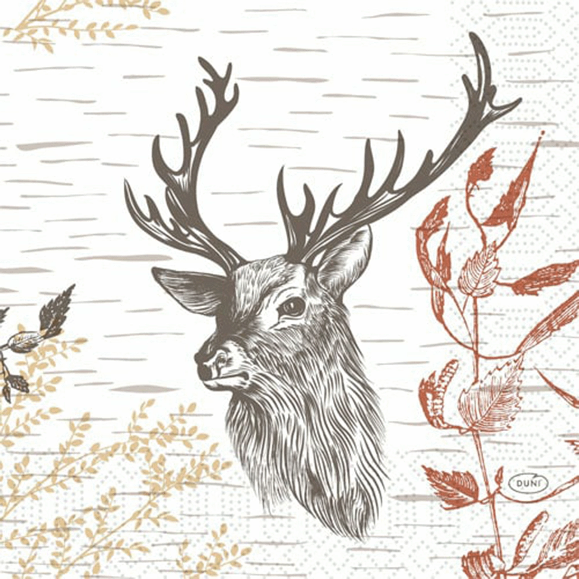 Serviette | Wood & Deer Zellstoff 3lg. 33x33 cm