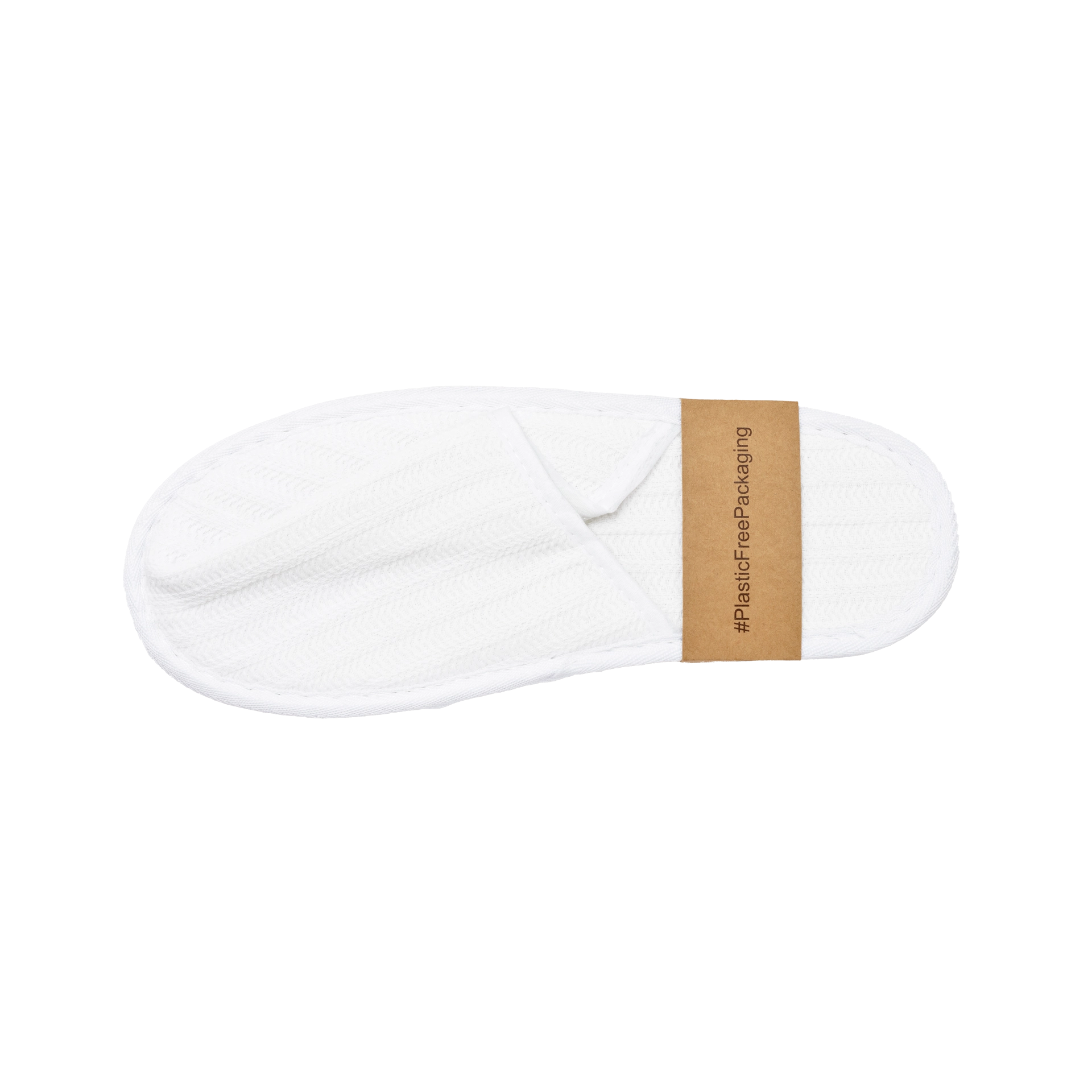 Hotel Slipper geschlossen 100% Baumwolle Nature Piquet weiß 28,5 cm Noppensohle 5 mm (Papierschleife)