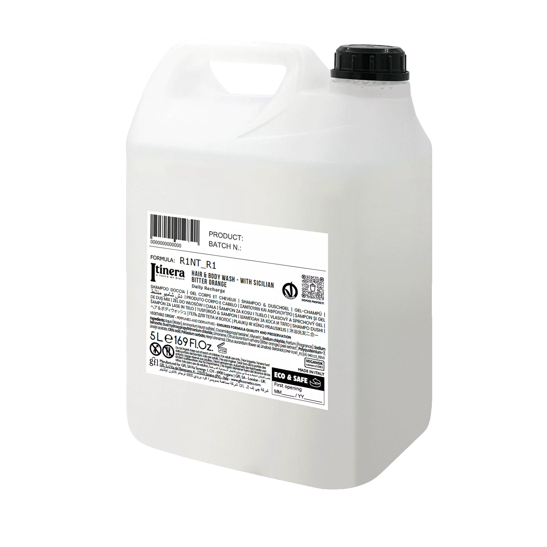Badeduschgel/Shampoo | Itinera Orange Kanister | 5 lt.