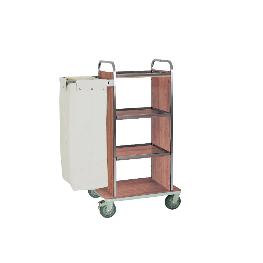 Wäschewagen | Eiche 73x52x h151 cm 4 drehbare Räder | ohne Bremse