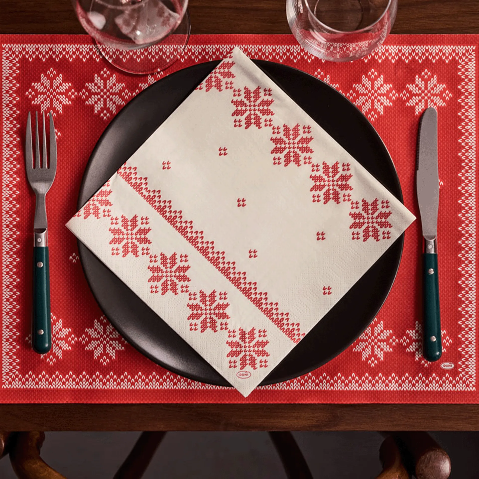 Serviette | Knitted Traditions Zellstoff 3 lagig 40x40 cm