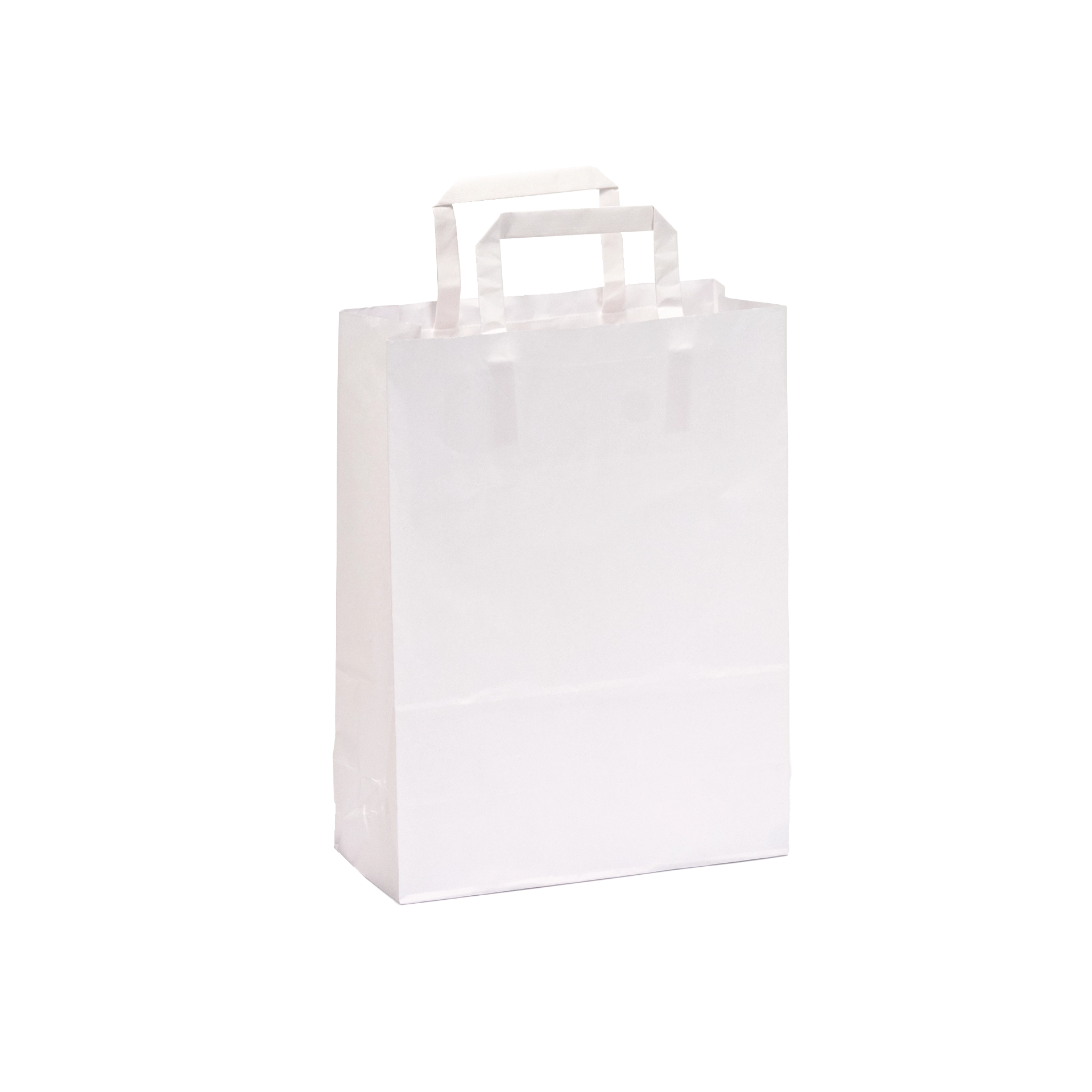 Shopper | Lunch Papier Kraft weiß 22+10x h 29 cm | 90 g/m² 