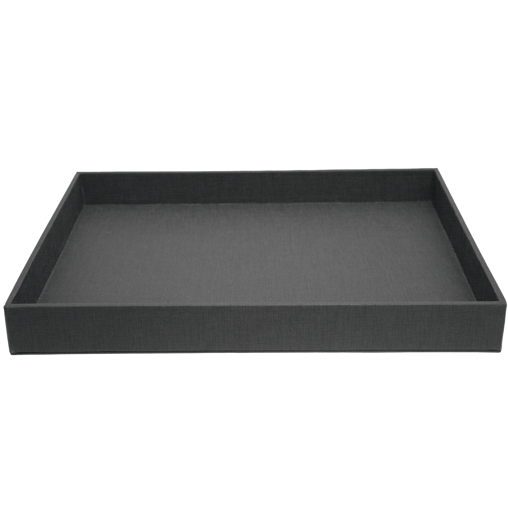 Tablett | La Carte Holz | Ecoleder grau FILL 26A01 30x40x h 4 cm