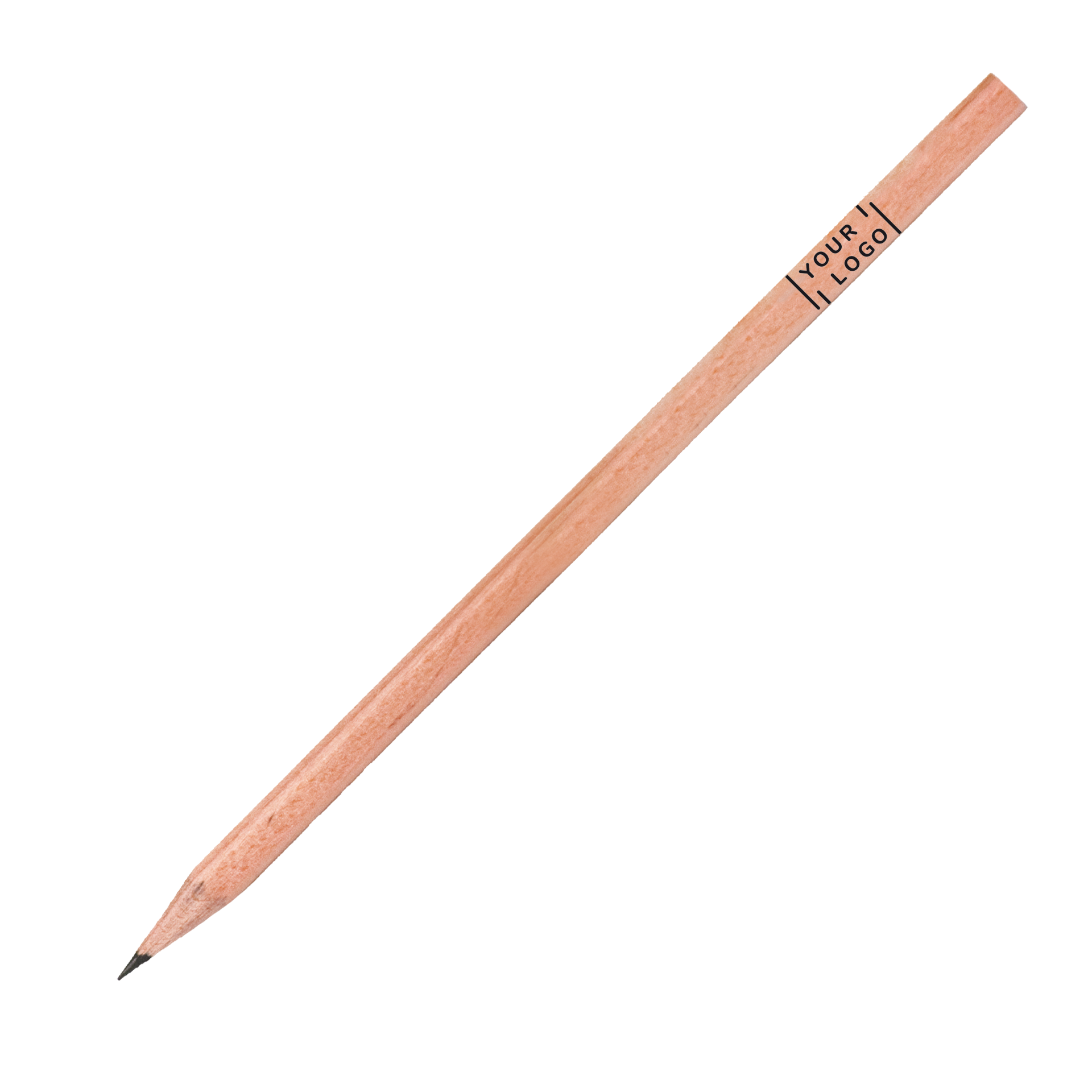 Bleistift Holz | natur oder poliert | 6-kantig 17,5 cm  1-farbig bedruckt | Prägung