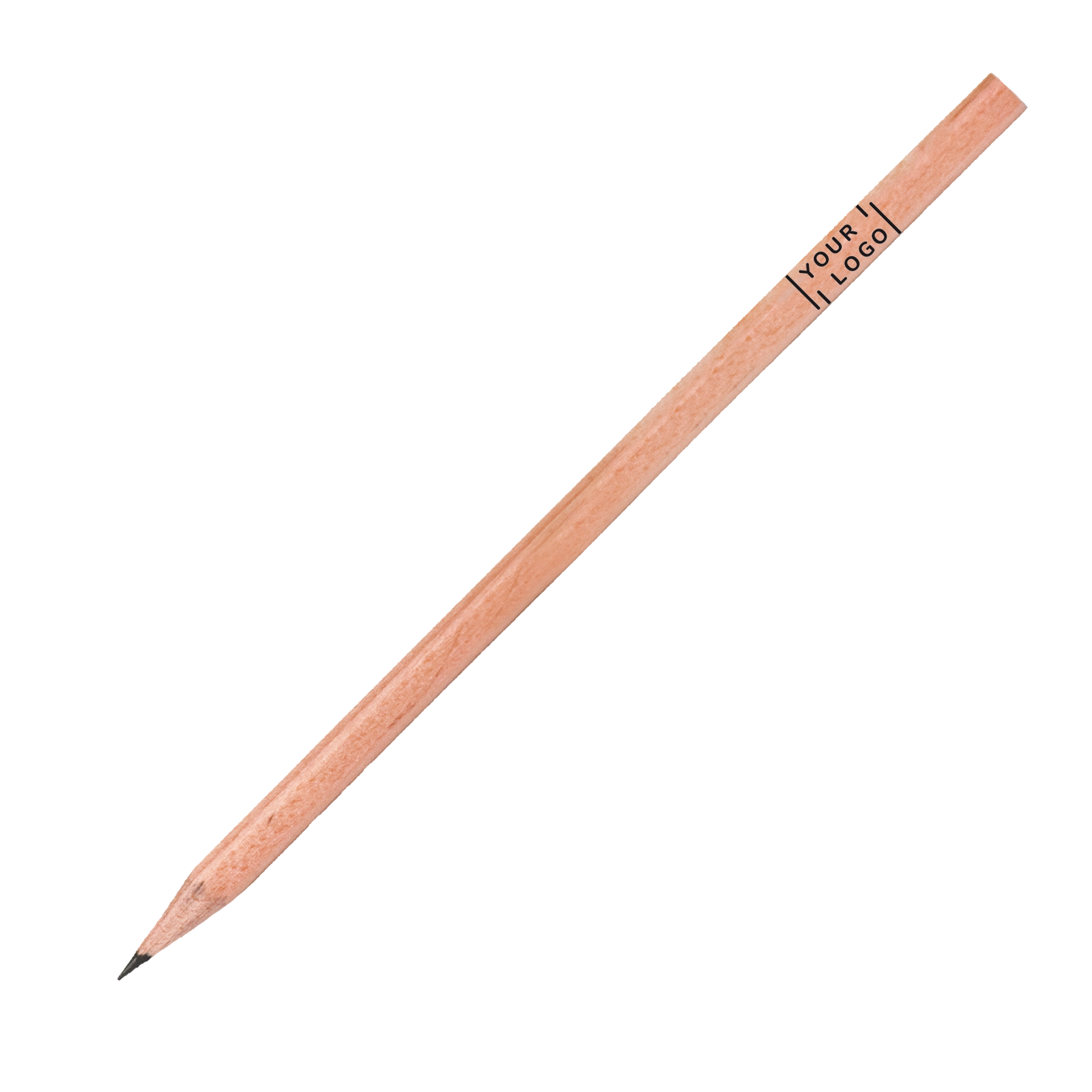 Bleistift Holz | natur oder poliert | 6-kantig 17,5 cm  Prägung