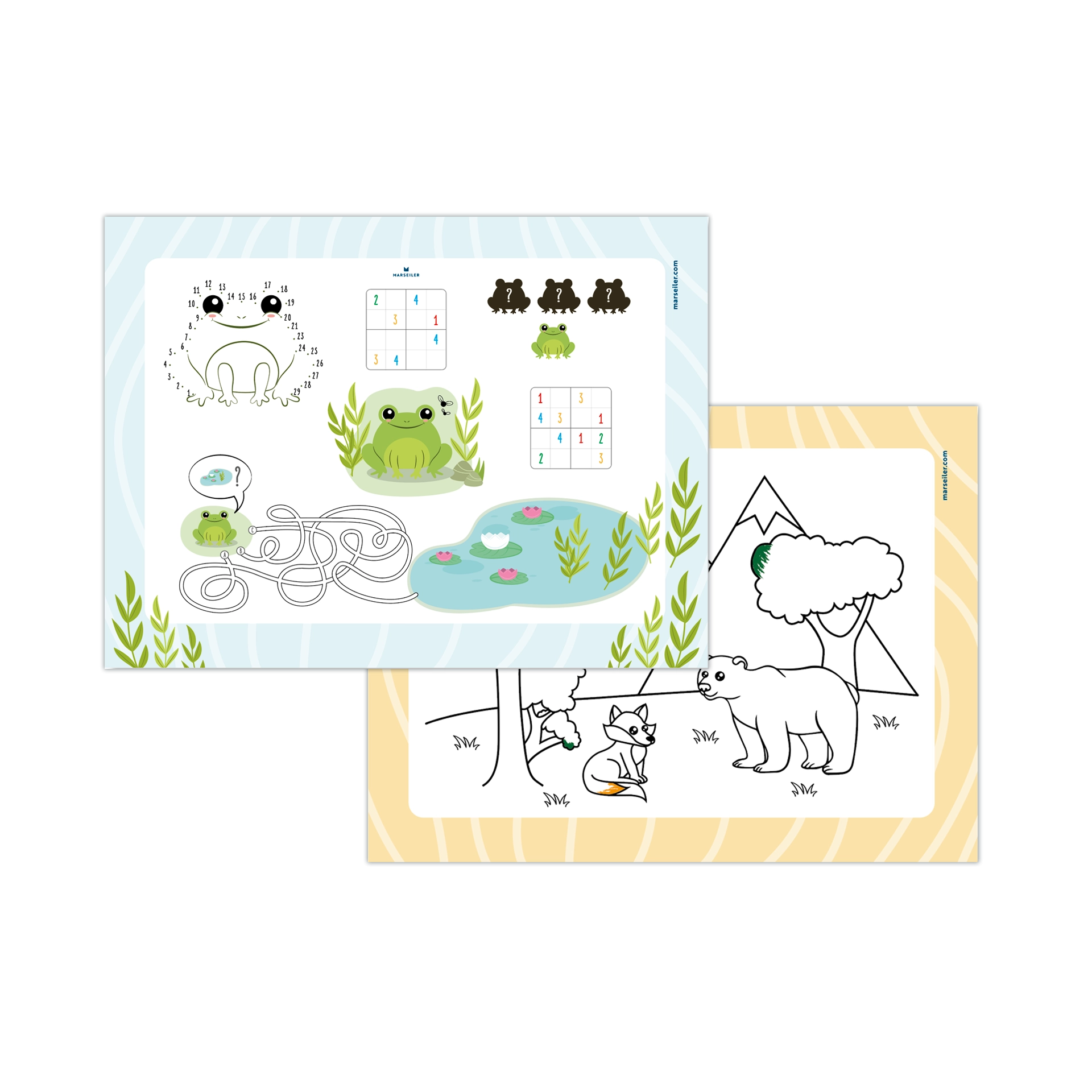 Tovaglietta carta bambini 30x40 cm 120 g/m² 2-facciate Frog | Alpine