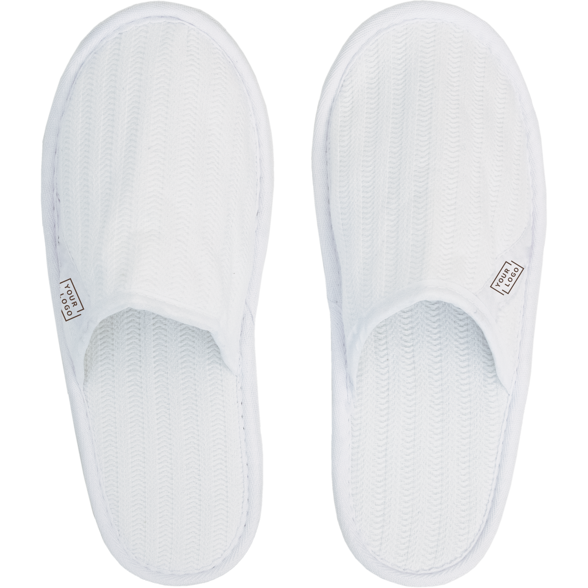 Hotel Slipper | Piquet 100% Baumwolle | weiß | geschl. Noppensohle 5 mm