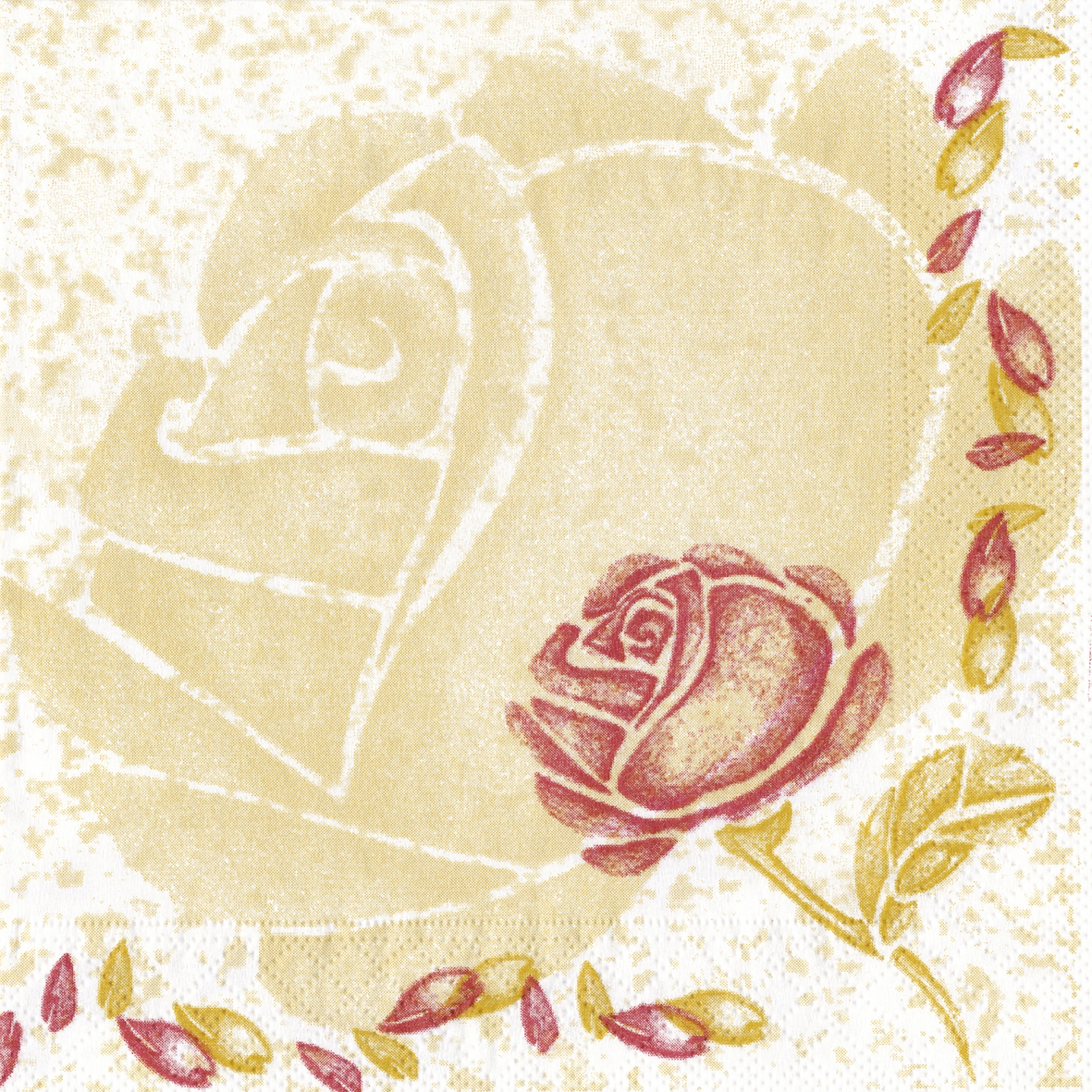 Serviette | Rose Rosa Zellstoff 3lg. 39x39 cm 