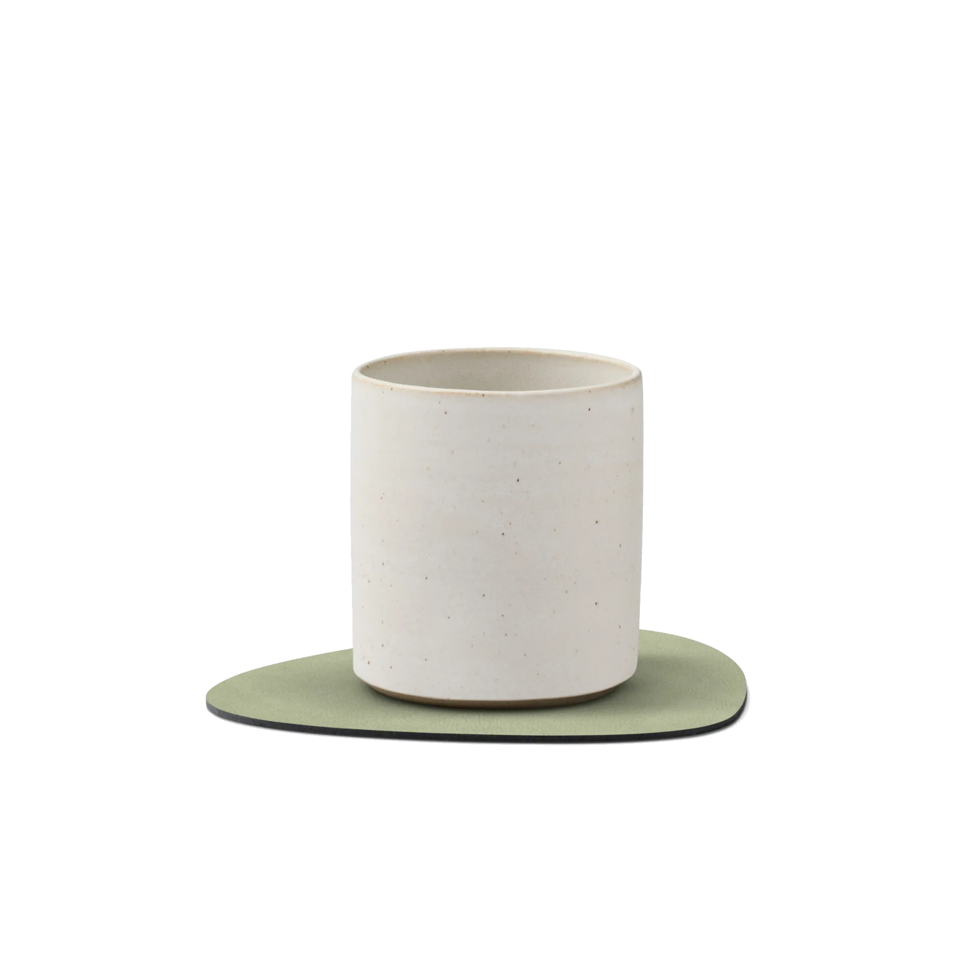 Untersetzer Lind Curve recyceltes Leder Nupo 11x13 cm | 1,6 mm Farbe olivgrün