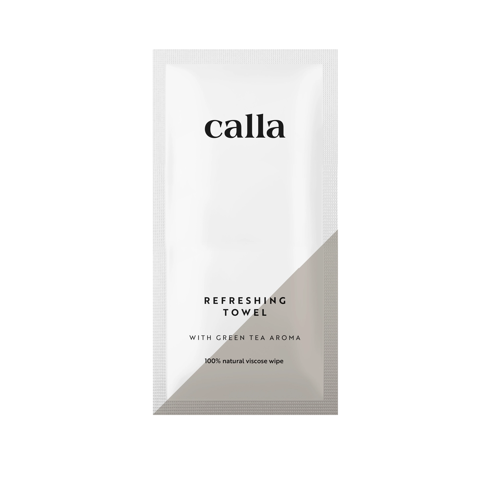 Erfrischungstuch | Calla Viskose | Grüntee | 19x19 cm Briefchen | 13x6,5 cm 