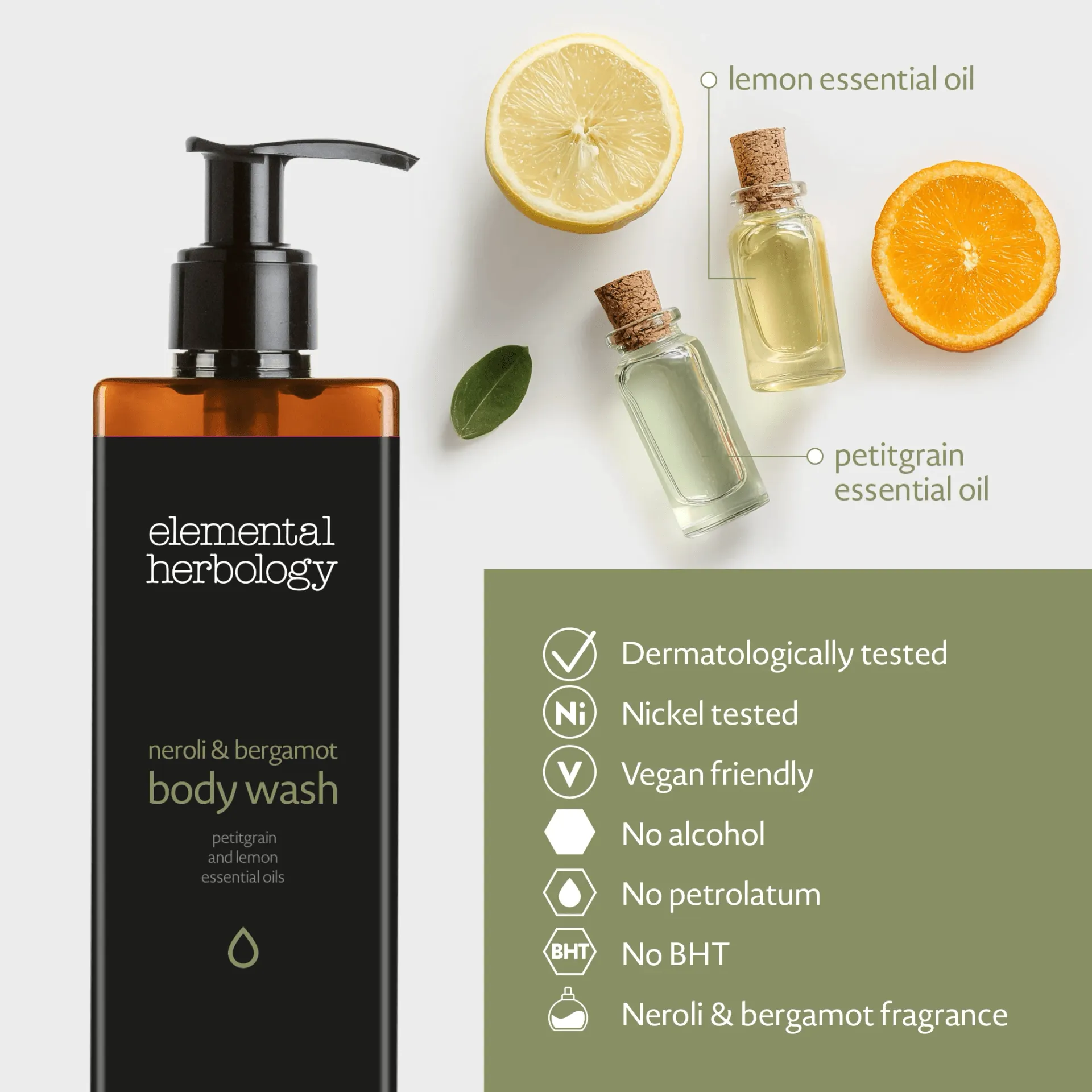 Bagnodoccia | Elemental Herbology neroli e bergamotto flacone | 480 ml