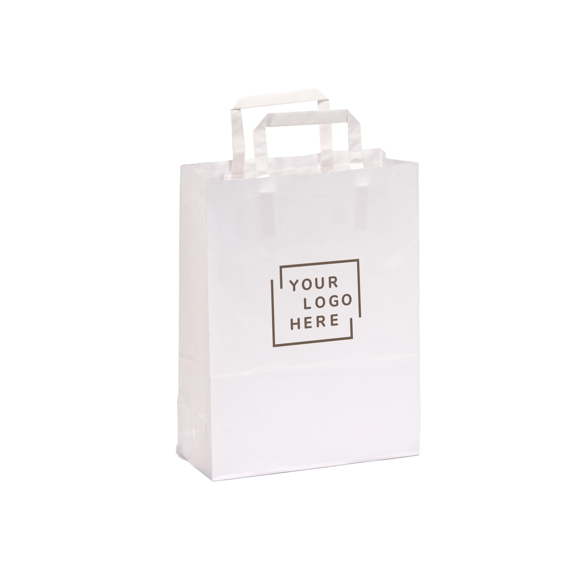 Shopper | Lunch Papier Kraft weiß 22x10x h 29 cm | 80 g/m² 
