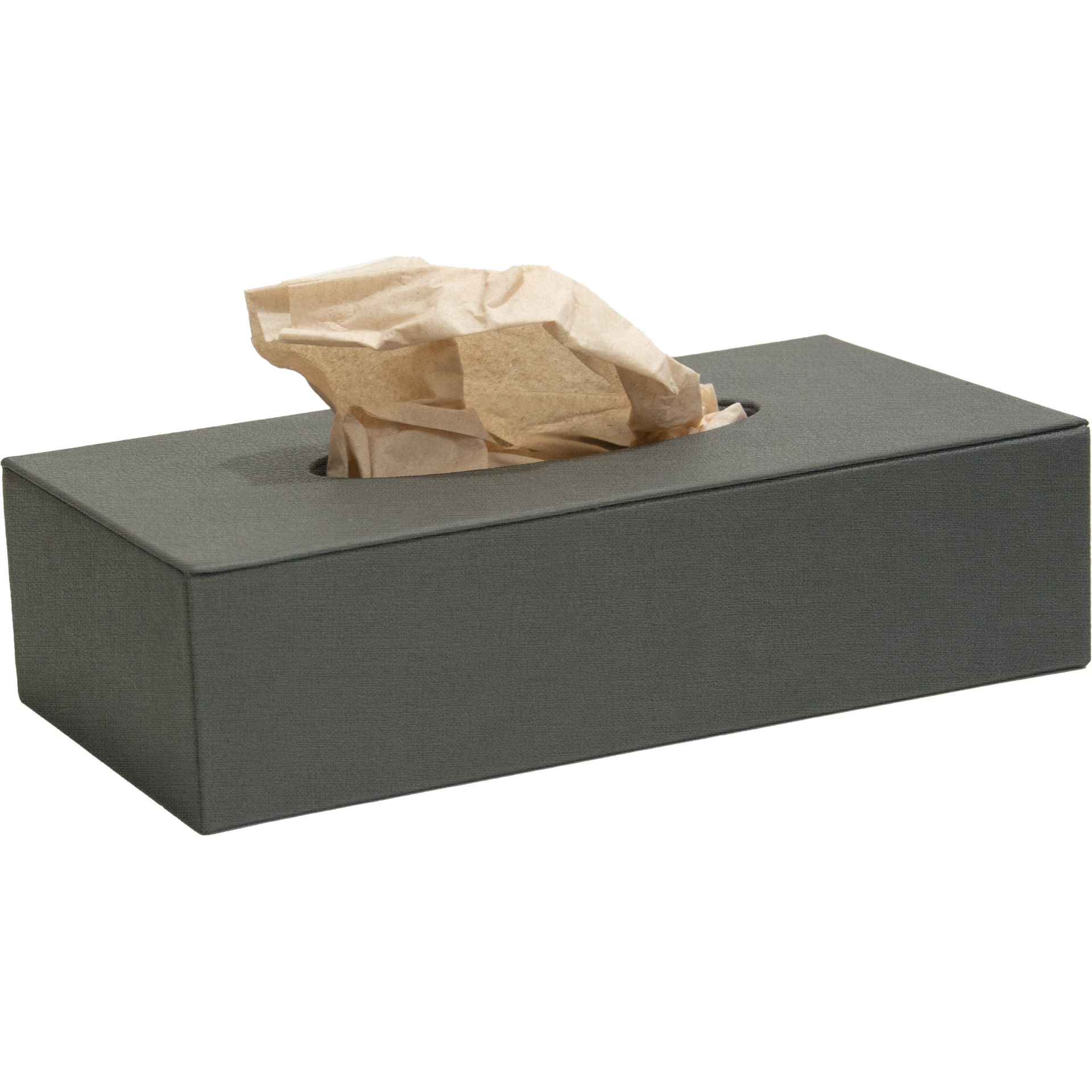 Dispenser für Kosmetikbox | La Carte Holz mit Überzug Ecoleder grau Schließung Magnet