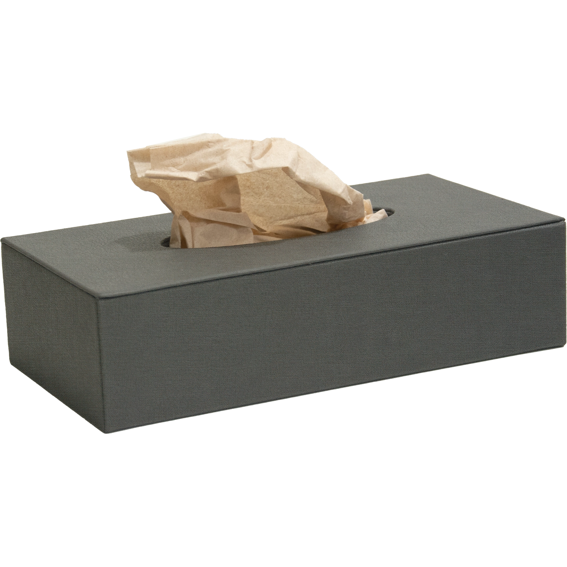 Dispenser für Kosmetikbox | La Carte Holz mit Überzug Ecoleder grau FILL Schließung Magnet25x13x h 6 cm