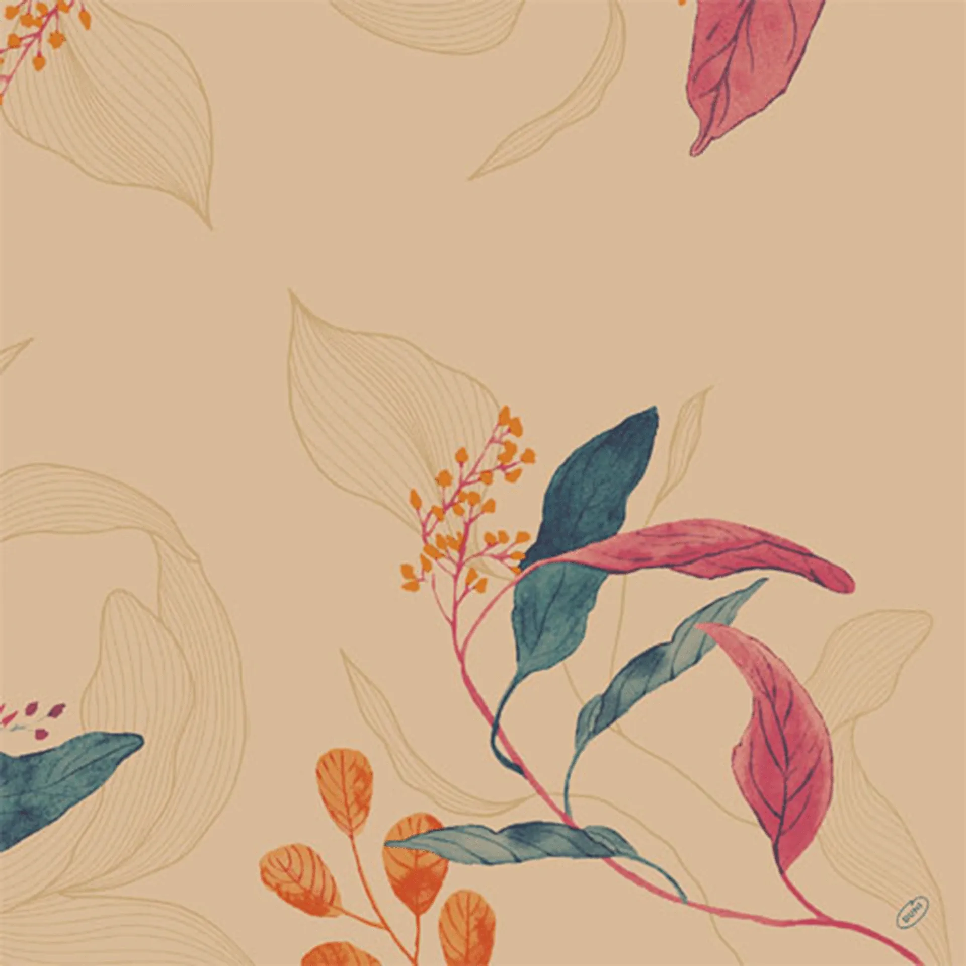 Tovagliolo | Glowy Leaves Dunisoft 40x40 cm