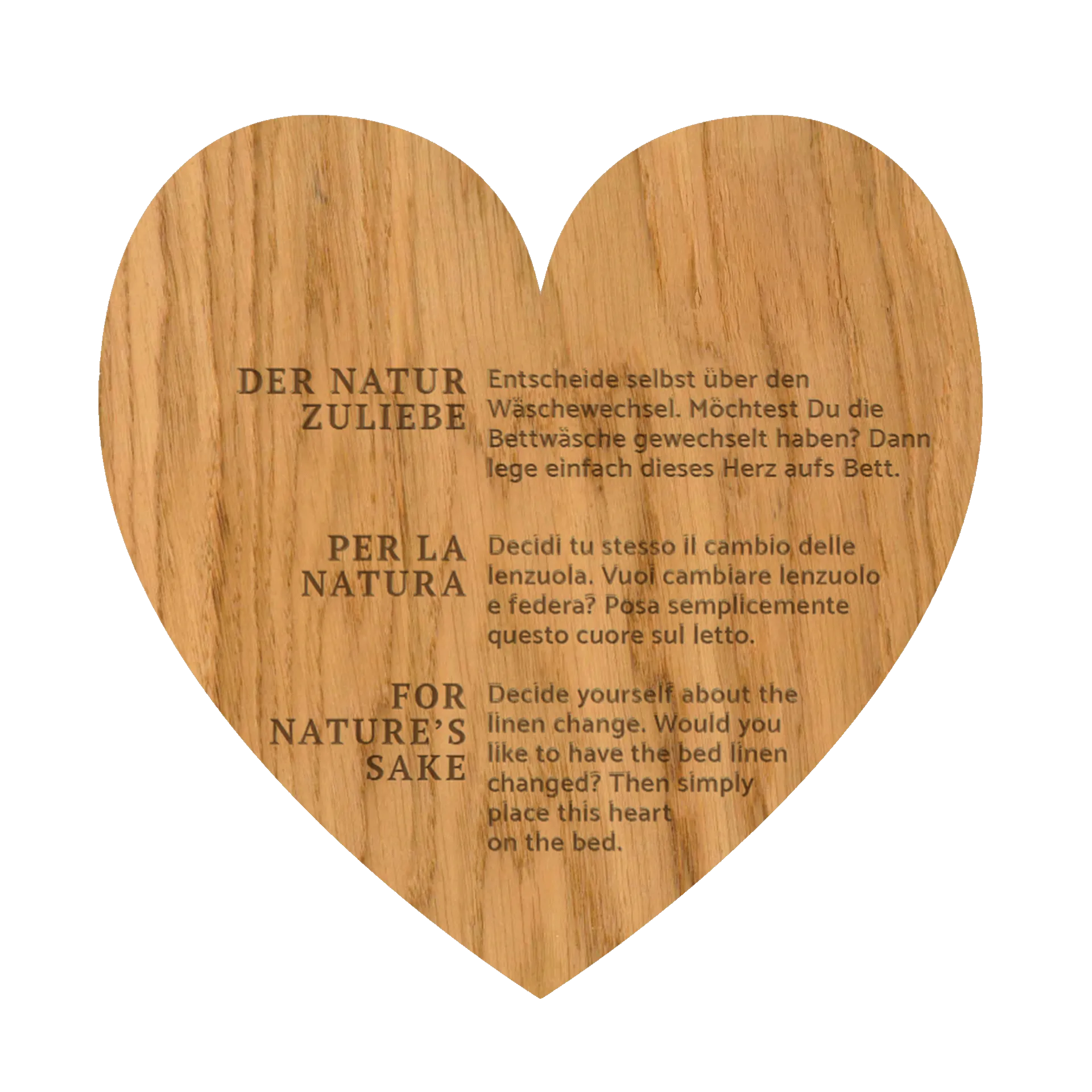 Targhetta cambiobiancheria formato cuore | 20x20 cm legno chiaro