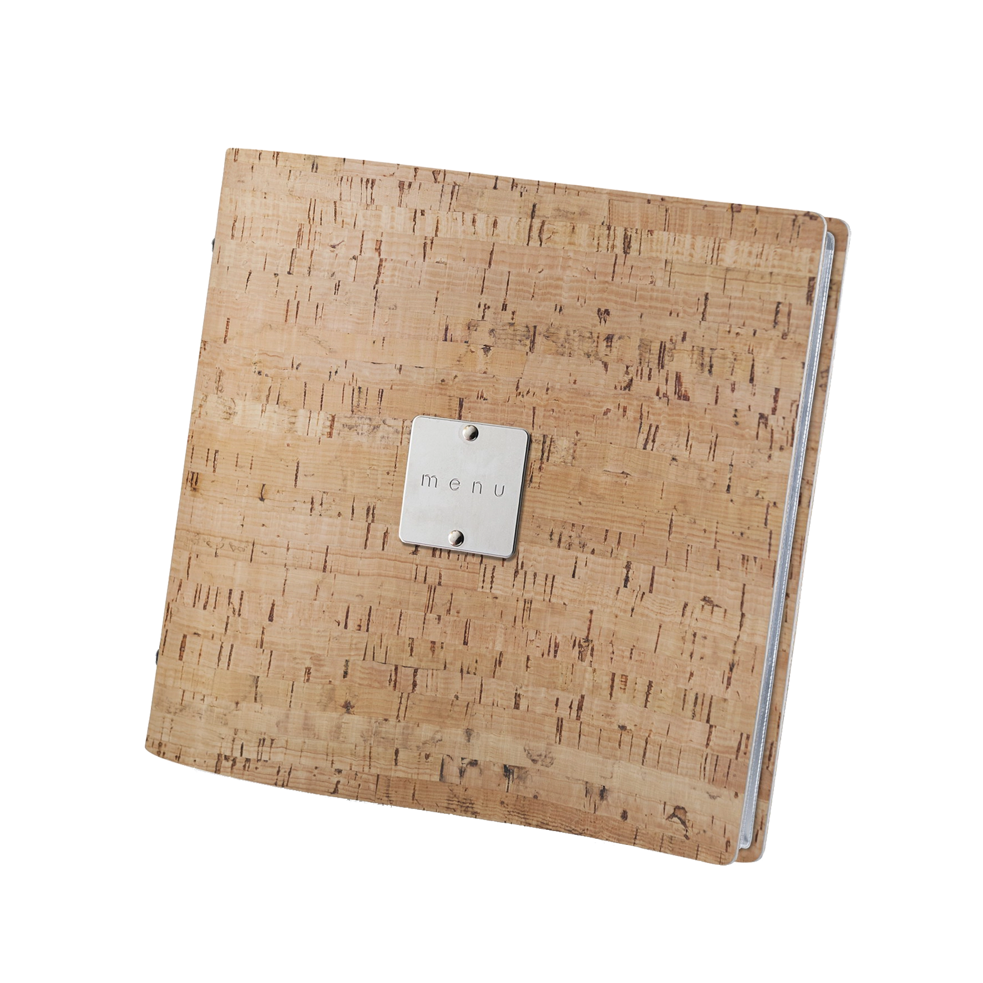 Speisenkarte | 'Sughero Quadrato' Kork | 23x23 cm Kordel schwarz