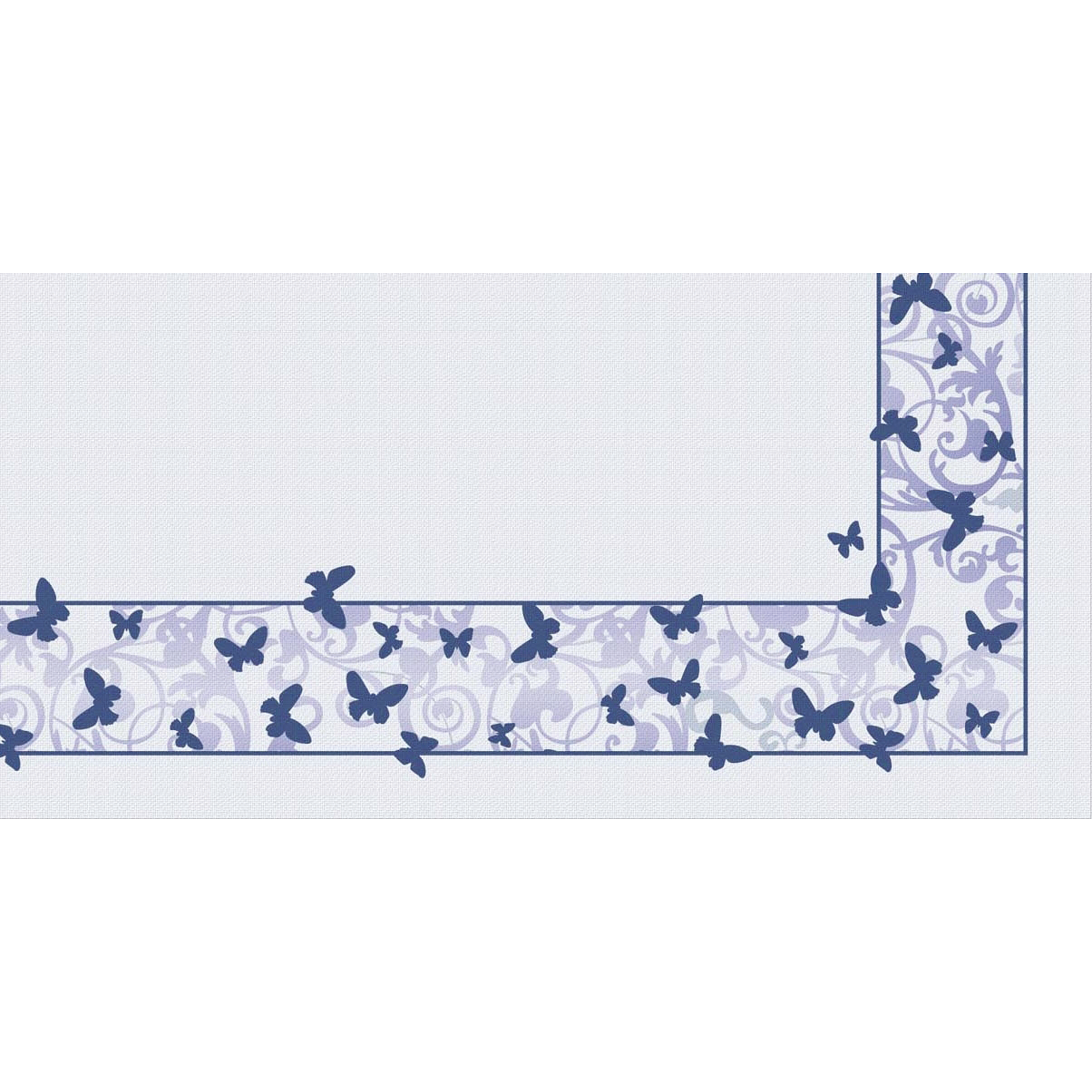Aufleger Airlaid 100x100 cm beschichtet Butterfly grau/blau  