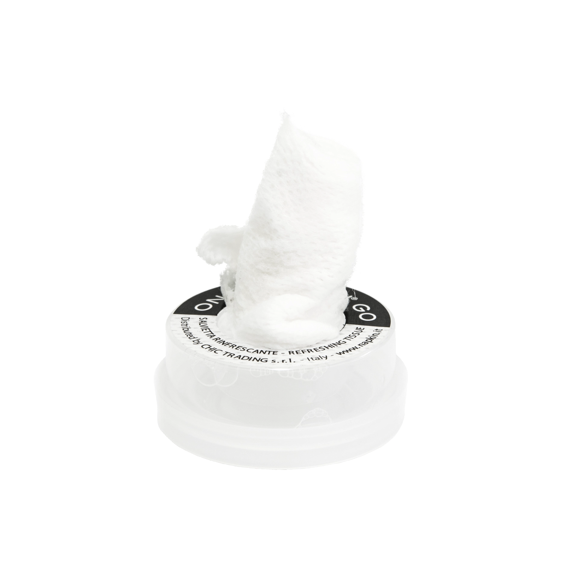 Erfrischungstuch | Napkin Viskose | weiß | Zitrone 24x25 cm