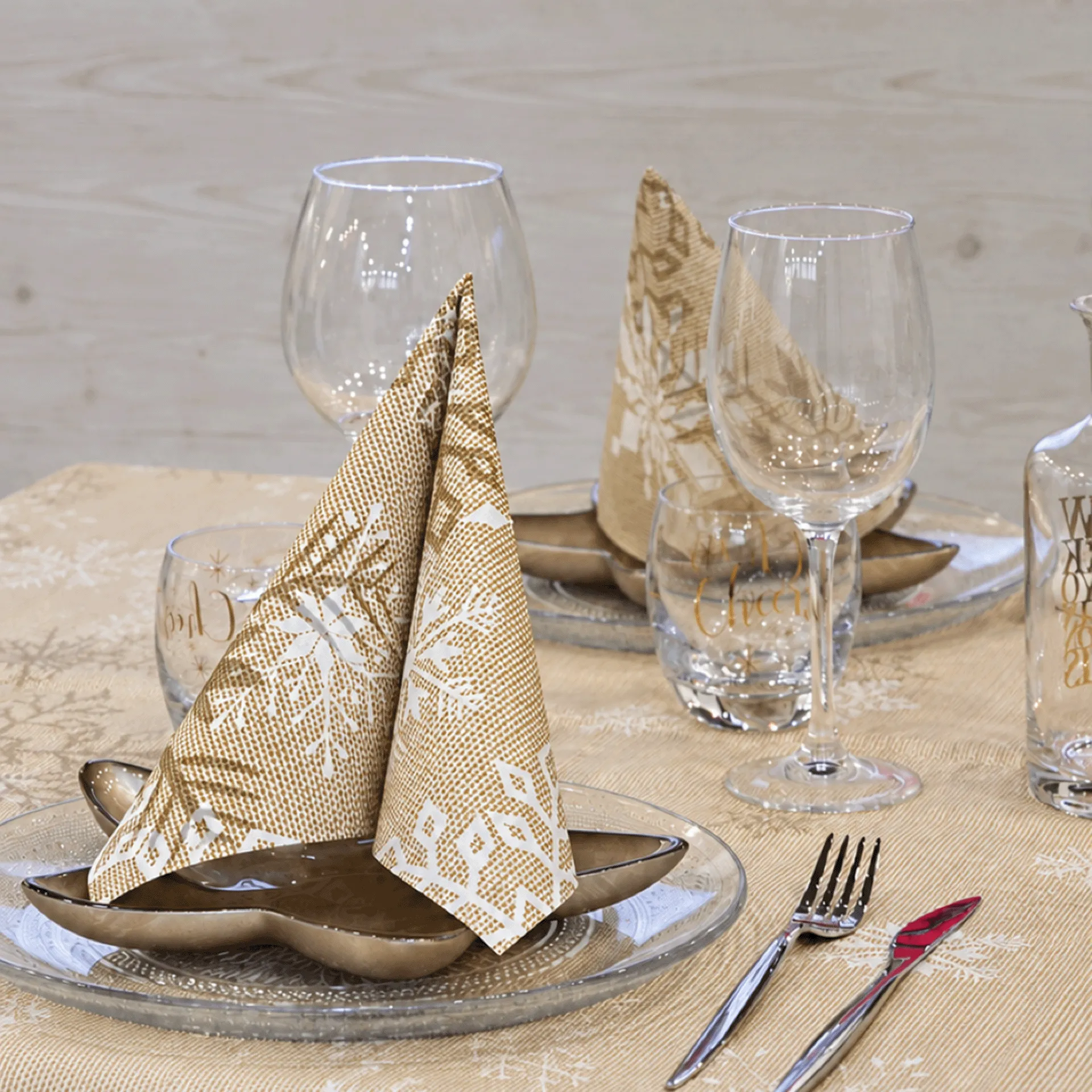 Serviette | Snow Airlaid | gold 40x40 cm
