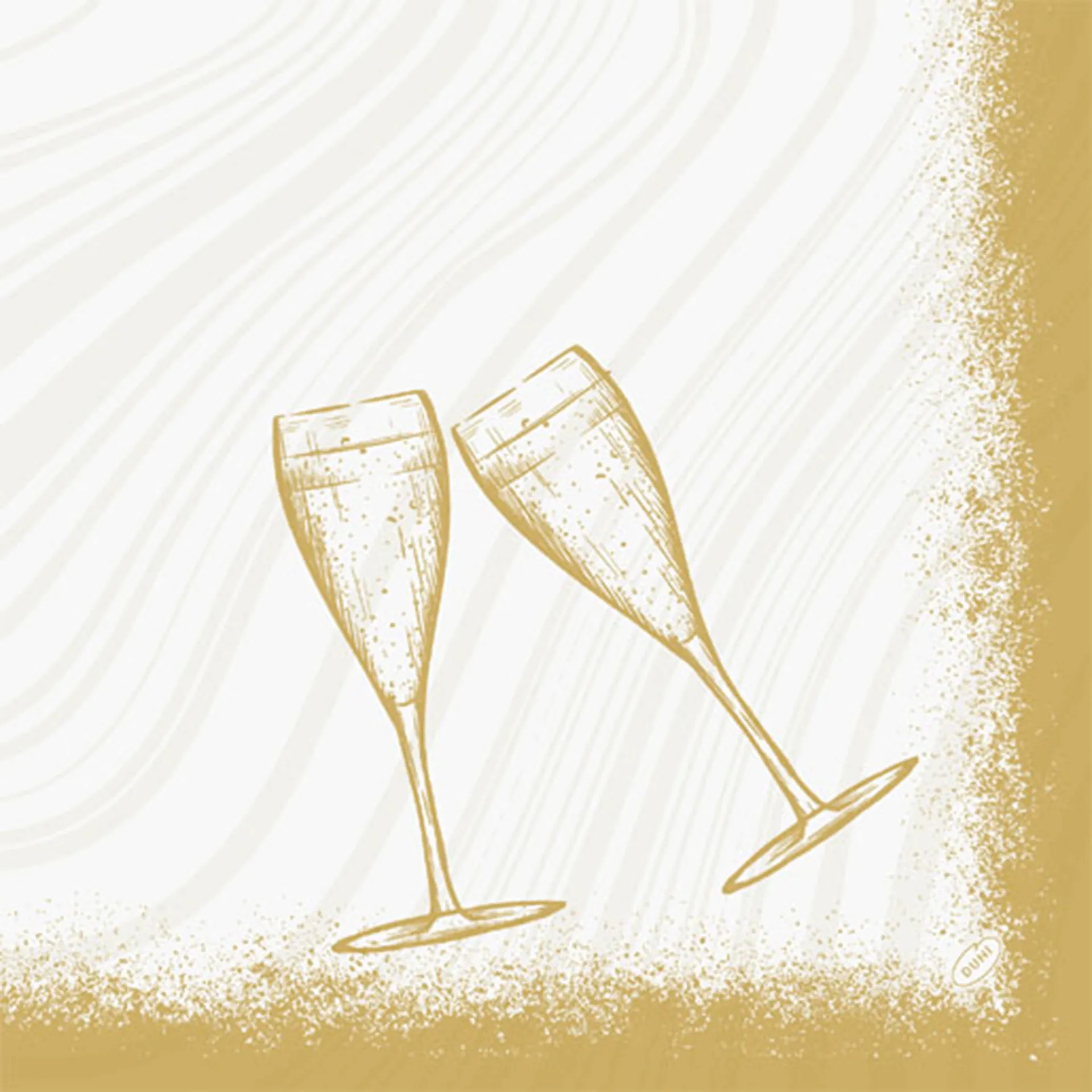 Serviette | Sparkly cheers Bio Dunisoft | weiß 40x40 cm