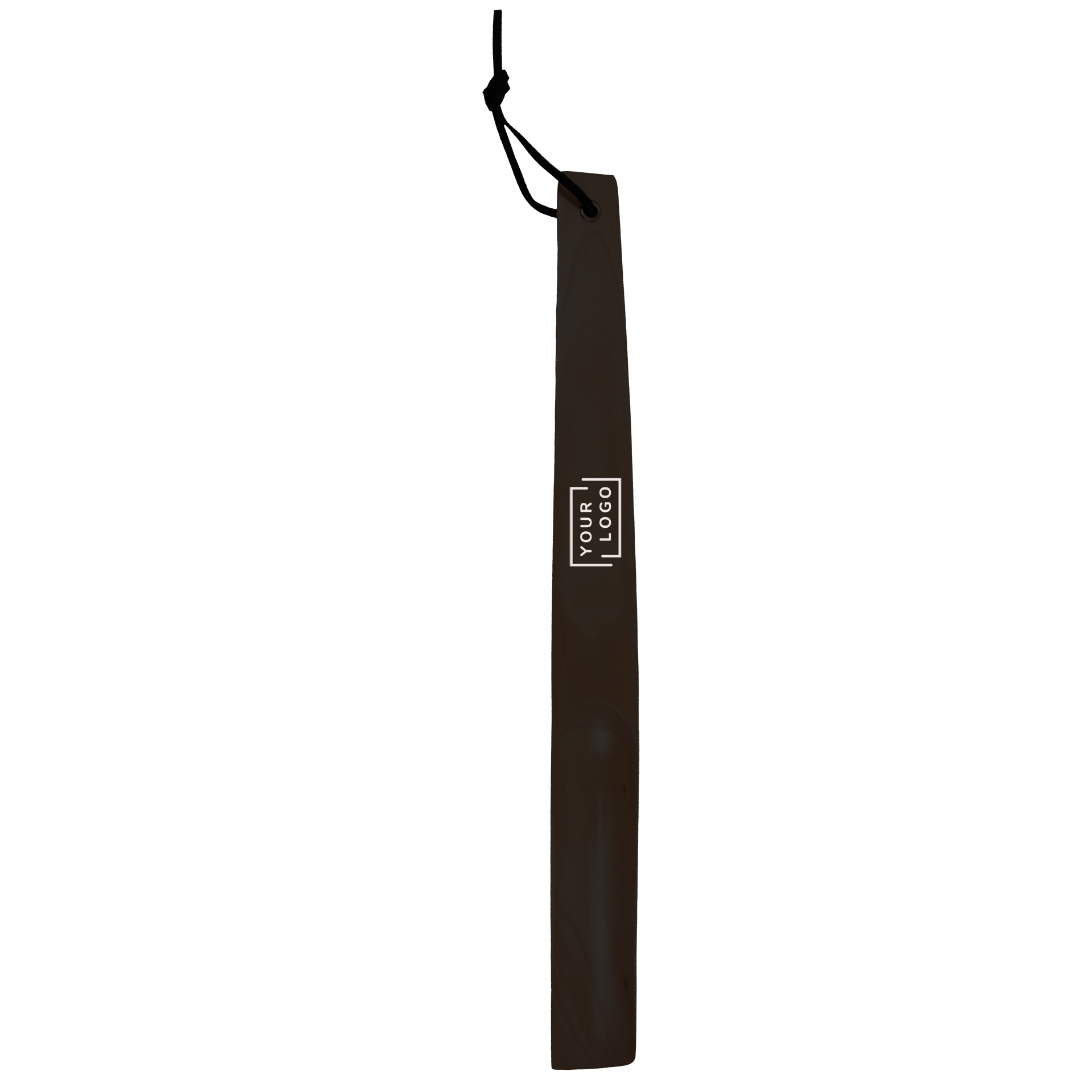Schuhlöffel Holz | schwarz | 38 cm mit Kordel