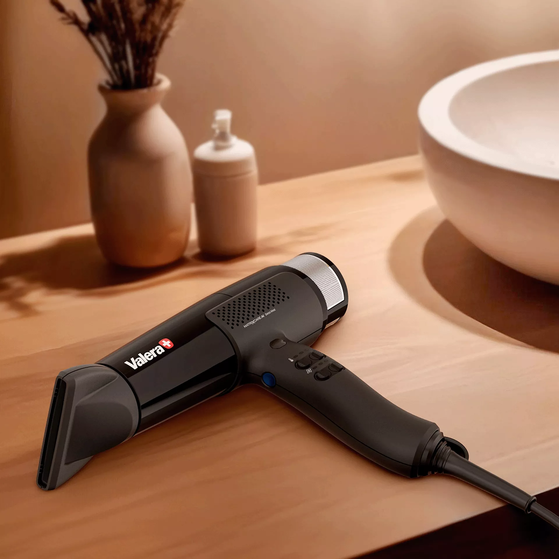 Haartrockner | Matrixcare TF 1.6 Night Black 1.600 Watt | mit Baumwollbeutel schwarz