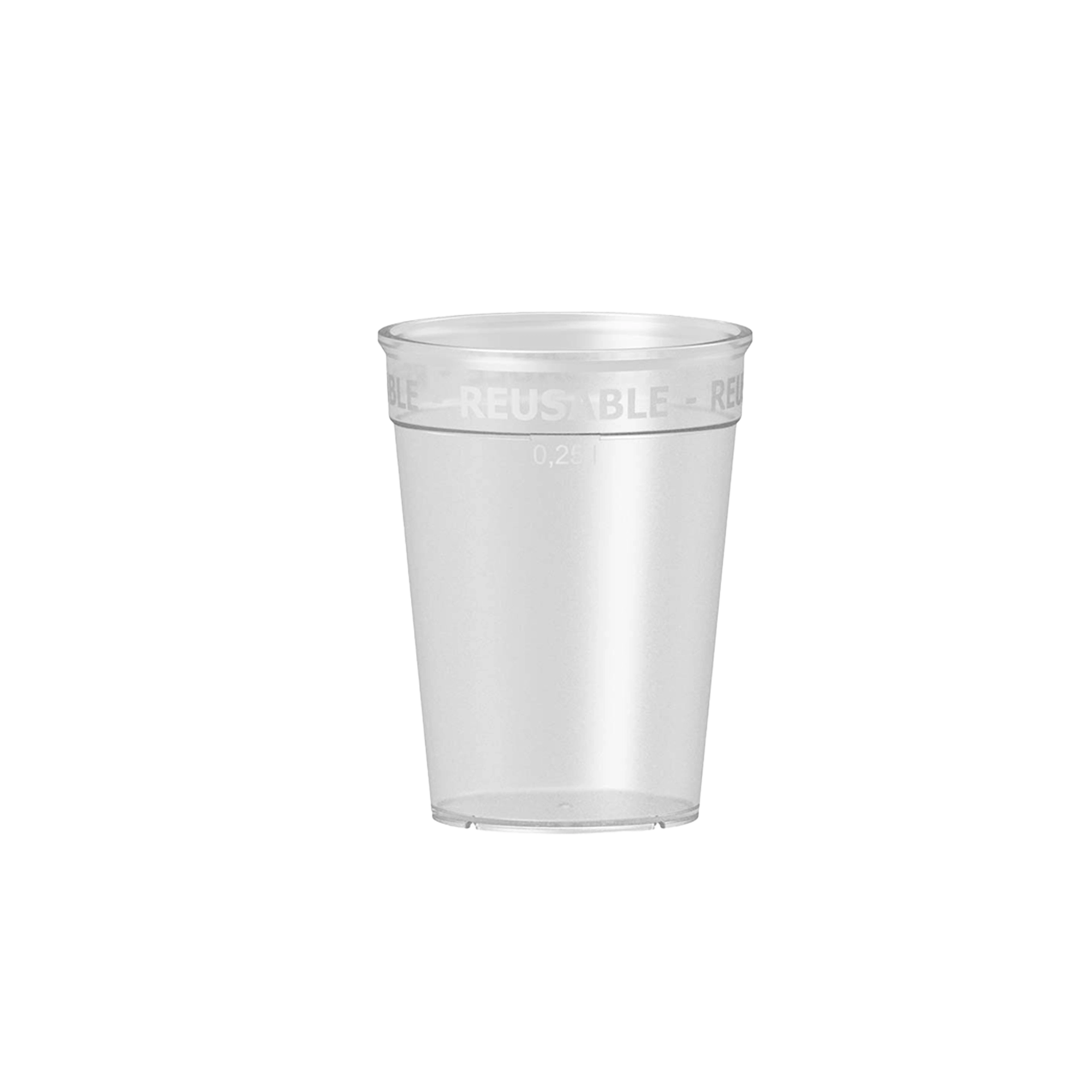 Bicchiere WellnessEcocup reusablePP trasparente opacoØ sopra 80 mm | h 103320 ml - 0,25 lInfrangibile, 1.000 risciacqui utilizzabile in microonde, riciclabile 