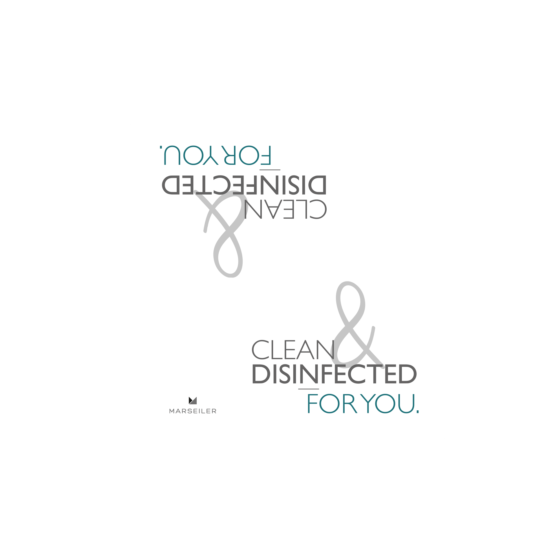 Tischkarte | clean & disinfected Karton 300 gr/m² | Soho nature white 10x5 cm