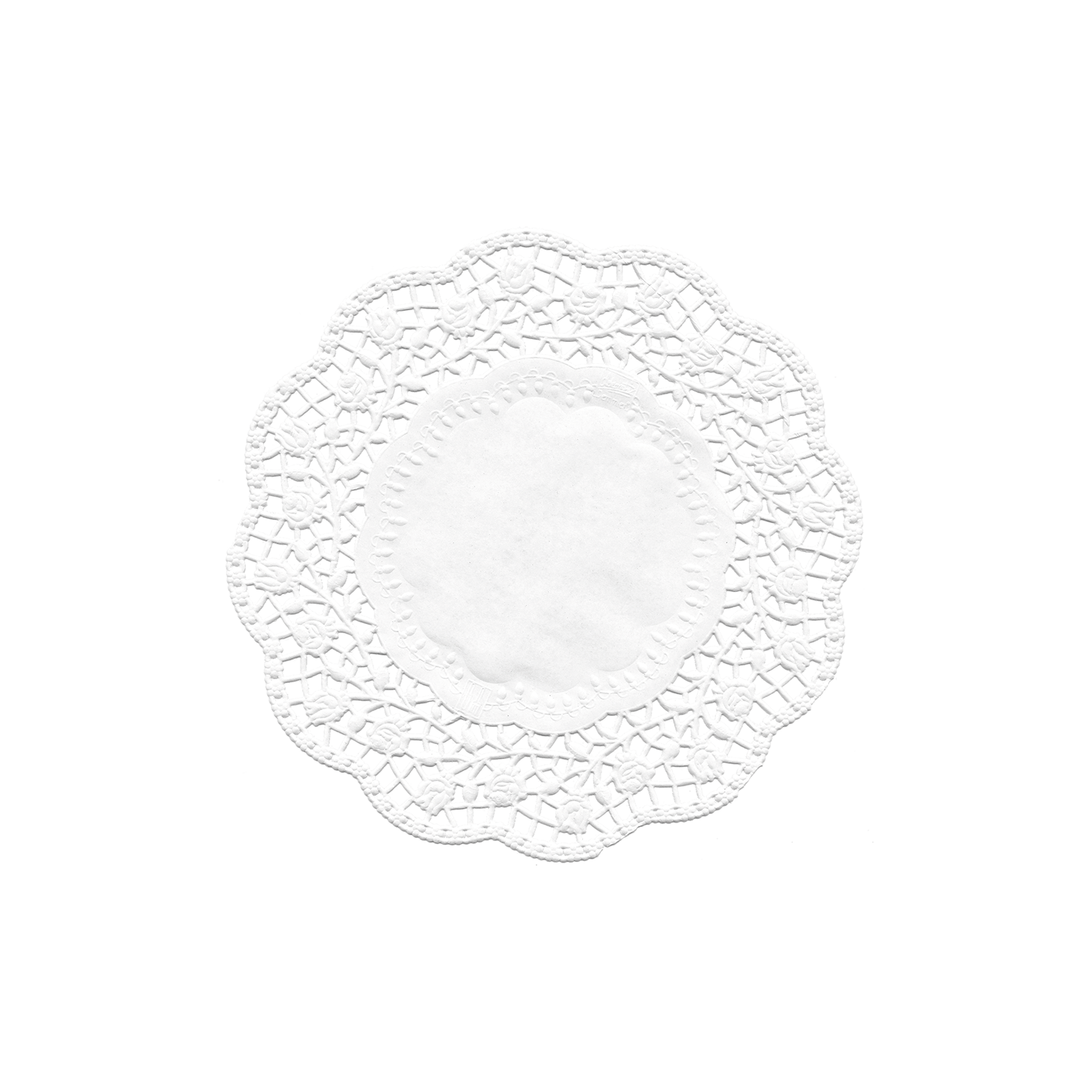 Tortenspitzen | Dekor Rose  Ø 16 cm | rund Papier | weiß 