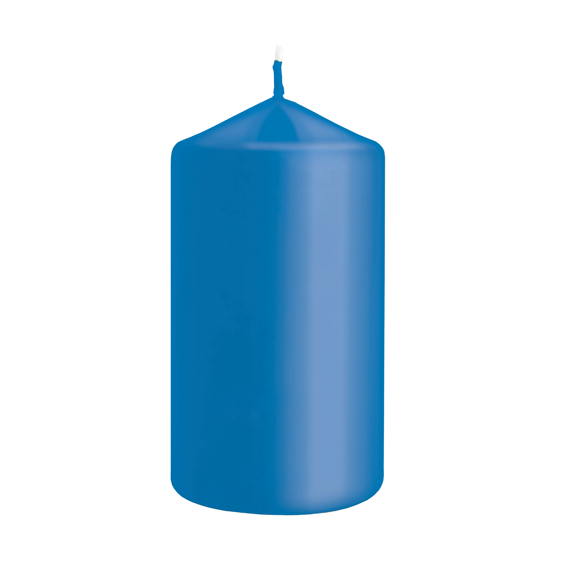 Stumpenkerze azurblau h 12 cm | Ø 5,8 cm