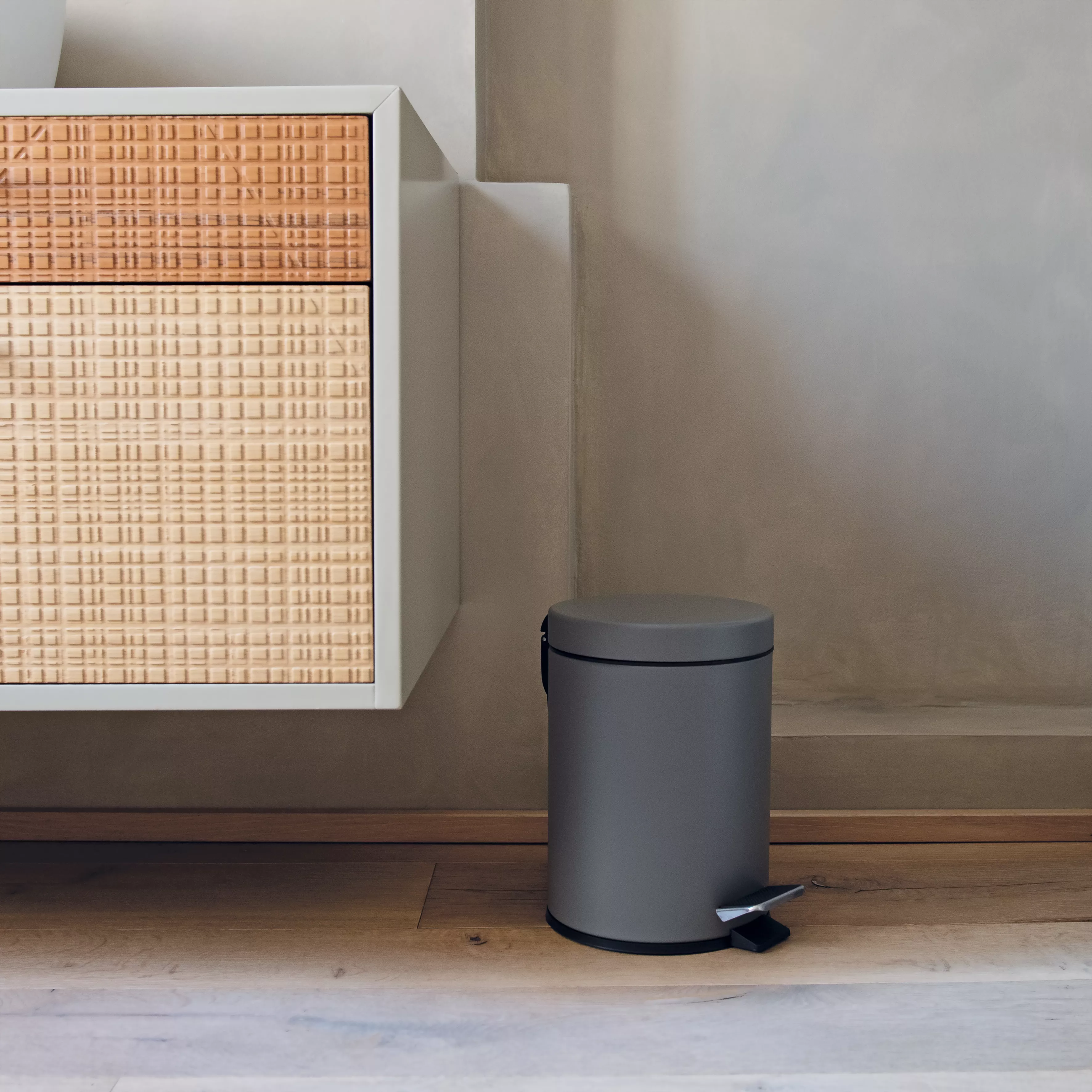 Treteimer | Premium Metall | grau satiniert 3 lt.