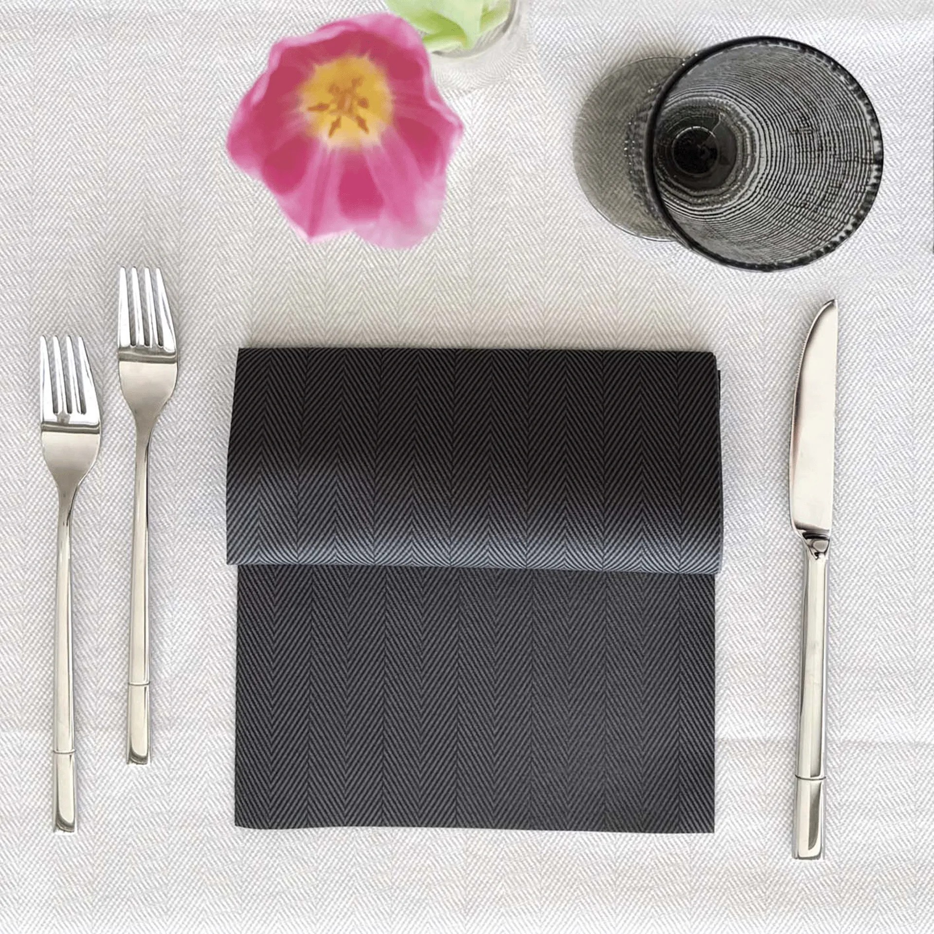 Serviette Airlaid 40x40 cm Herry schiefergrau ecok compost